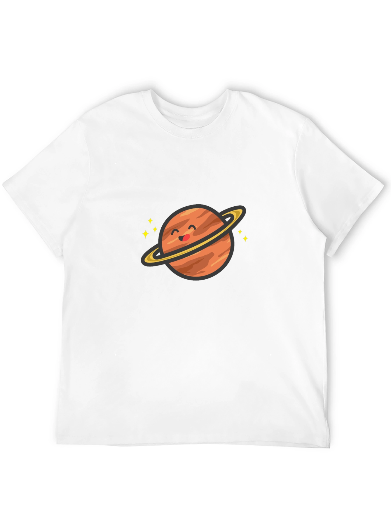 Cute Planet Graphic T-Shirt - Saturn Style