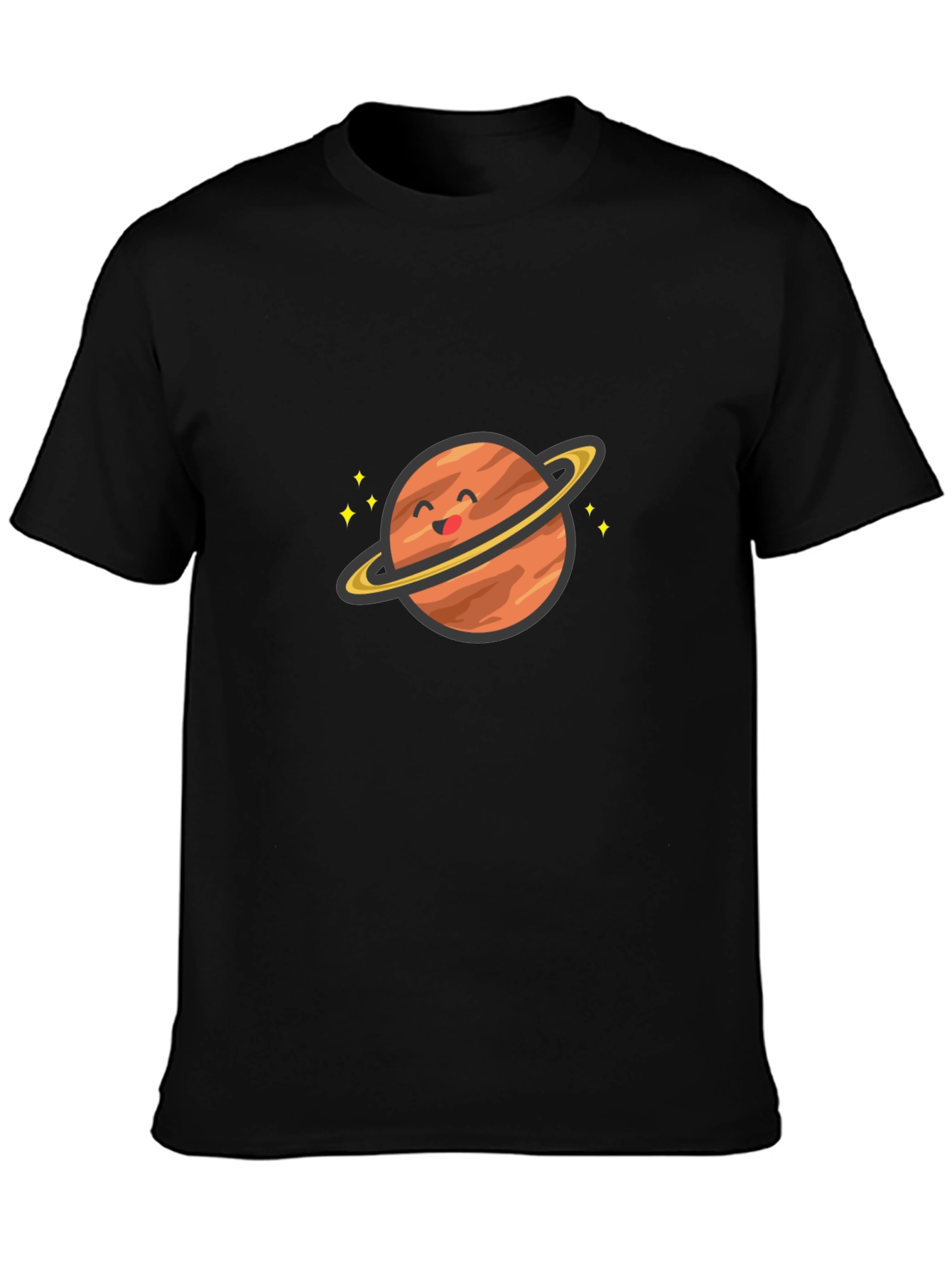 Cute Planet Graphic T-Shirt - Saturn Style