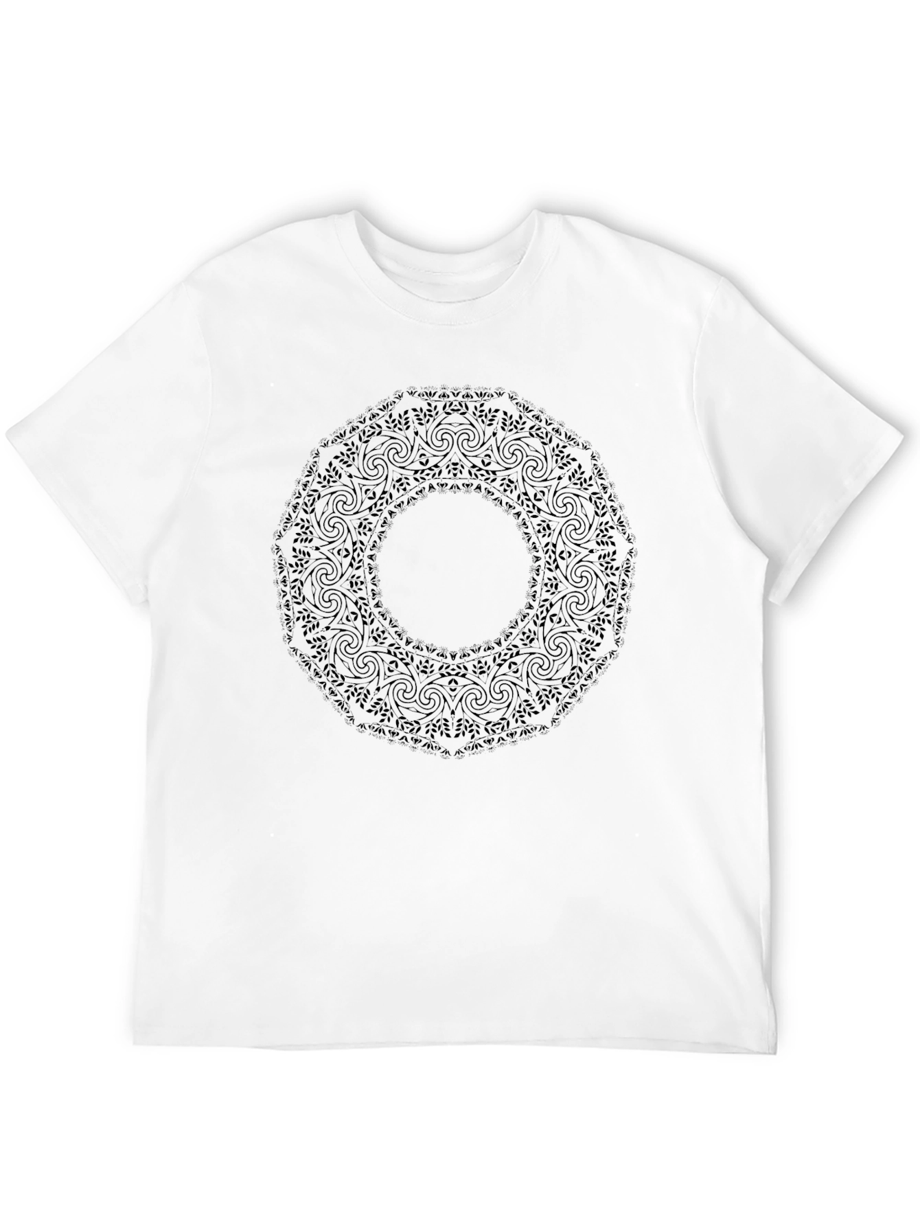 Mens Black Mandala Graphic T-Shirt