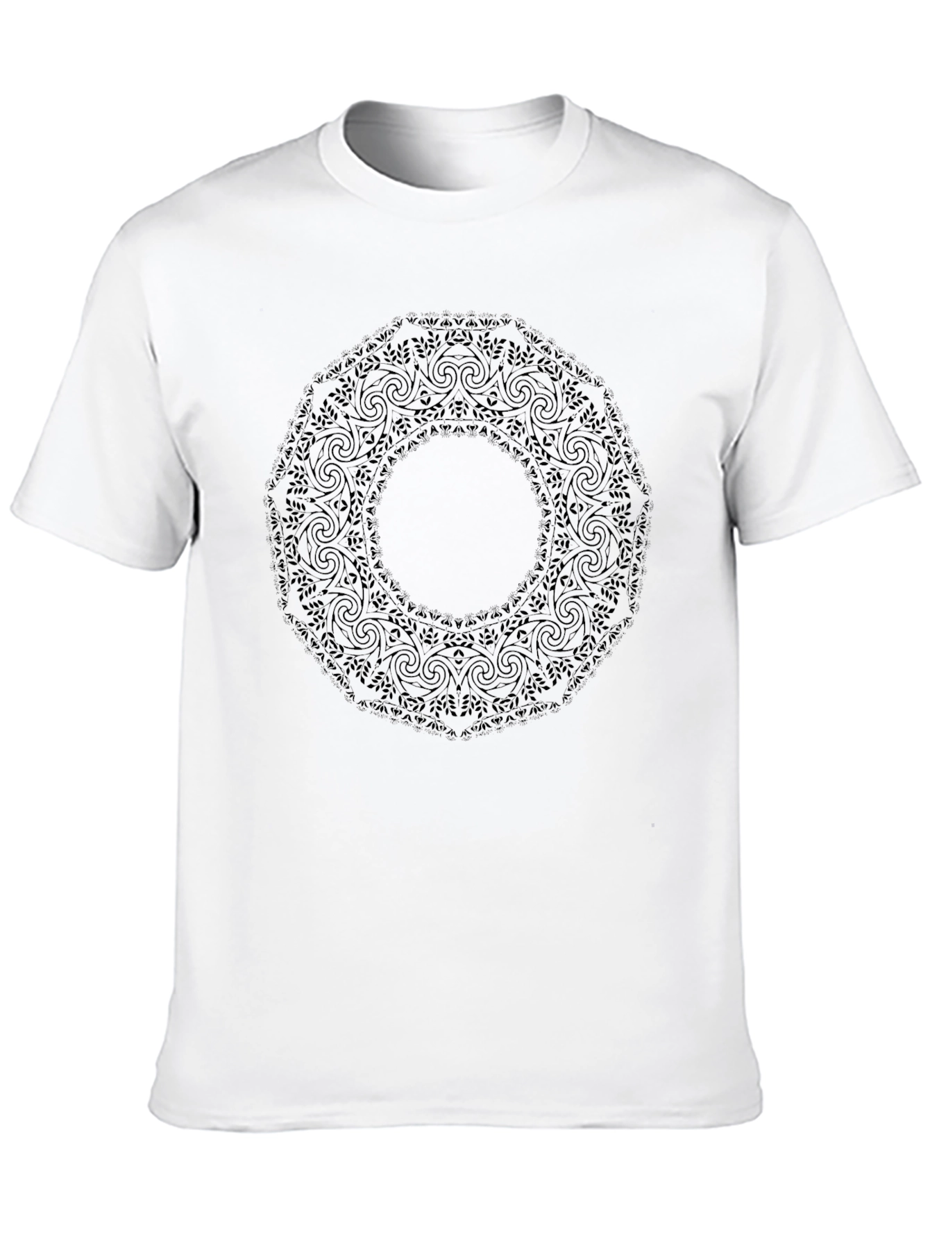 Mens Black Mandala Graphic T-Shirt