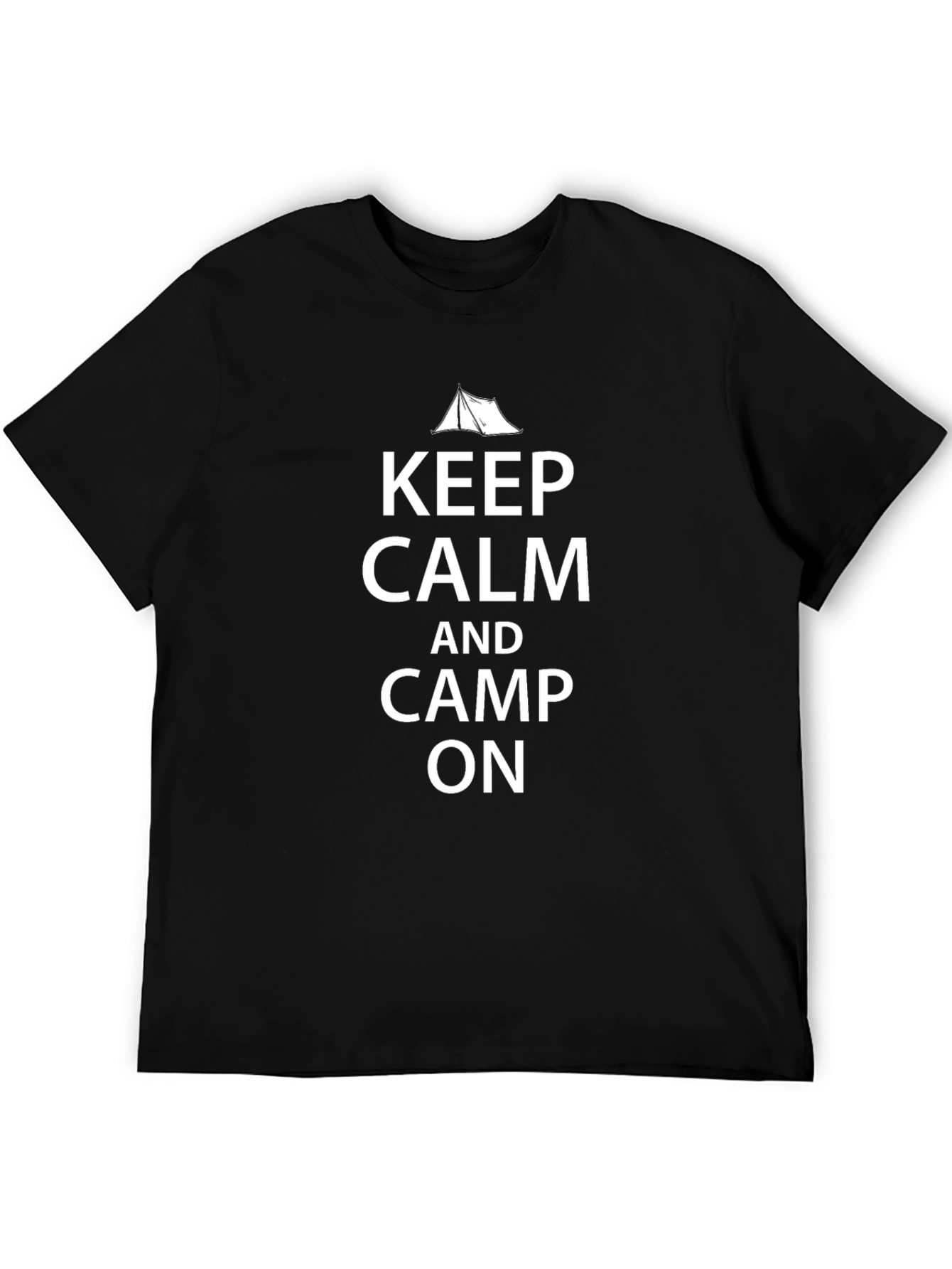 Keep Calm and Camp On Black T-Shirt
