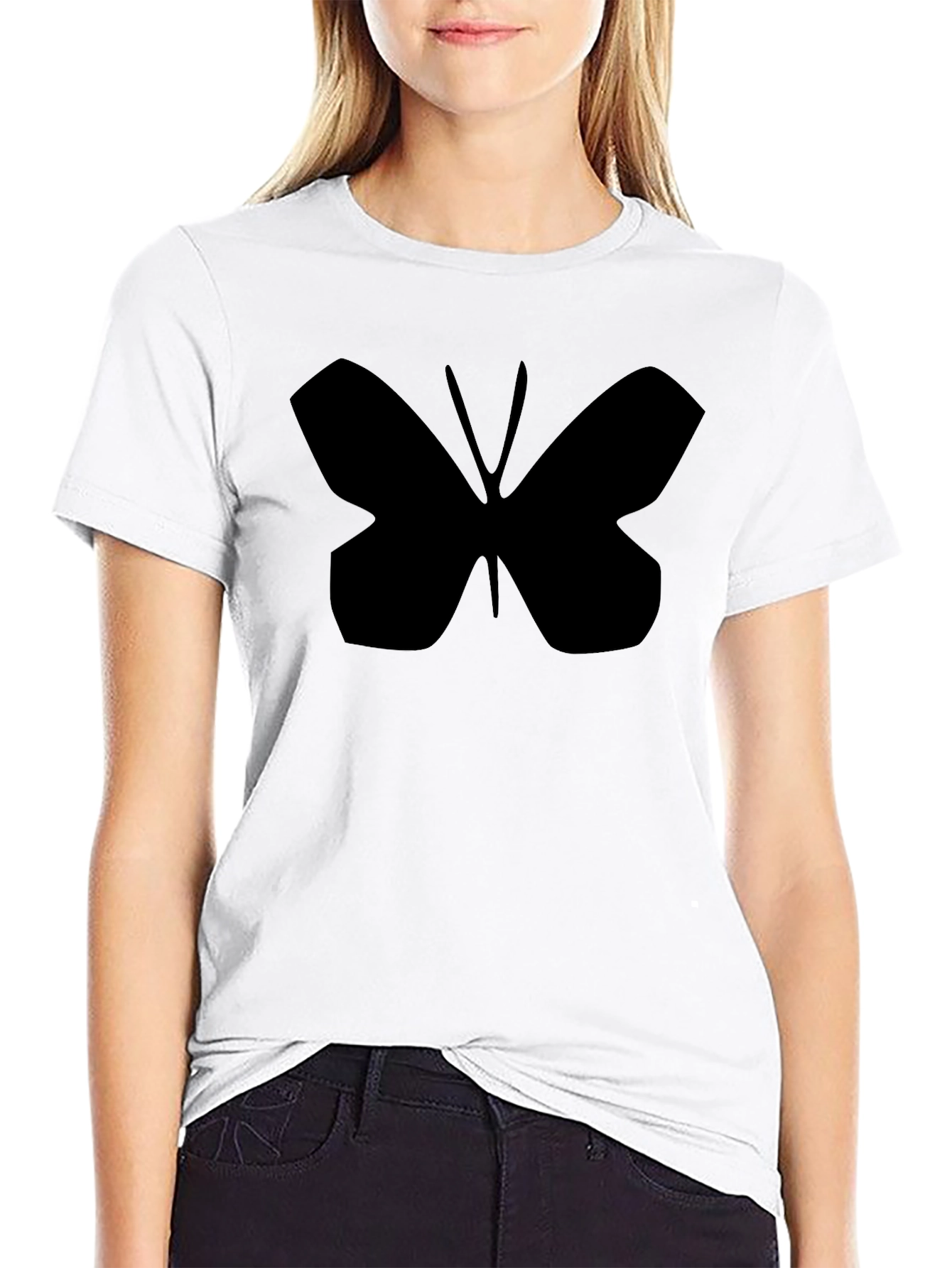 Butterfly Graphic Tee - Stylish Black Cotton T-Shirt