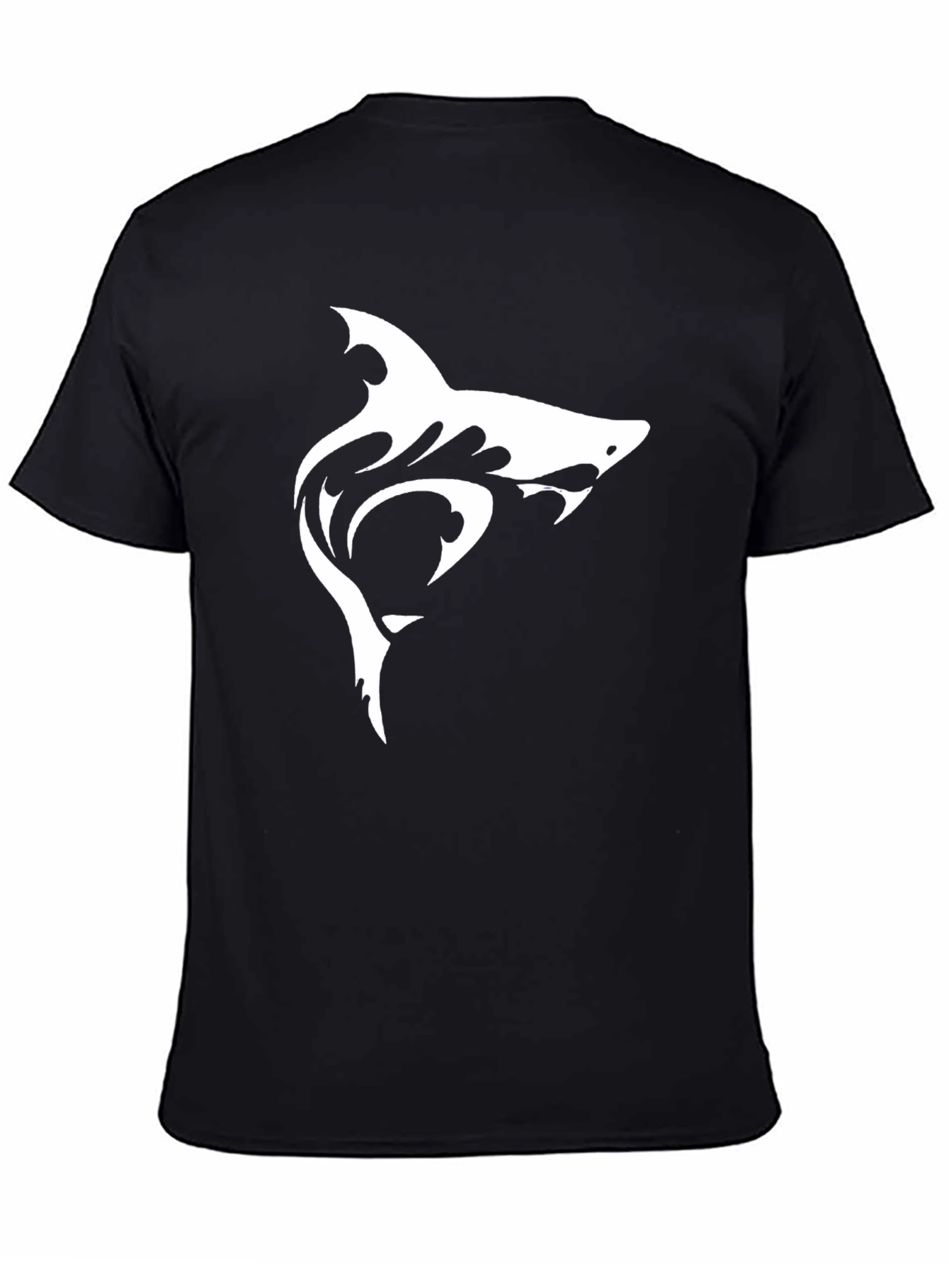 Shark Graphic Tee - Black Cotton Casual T-Shirt