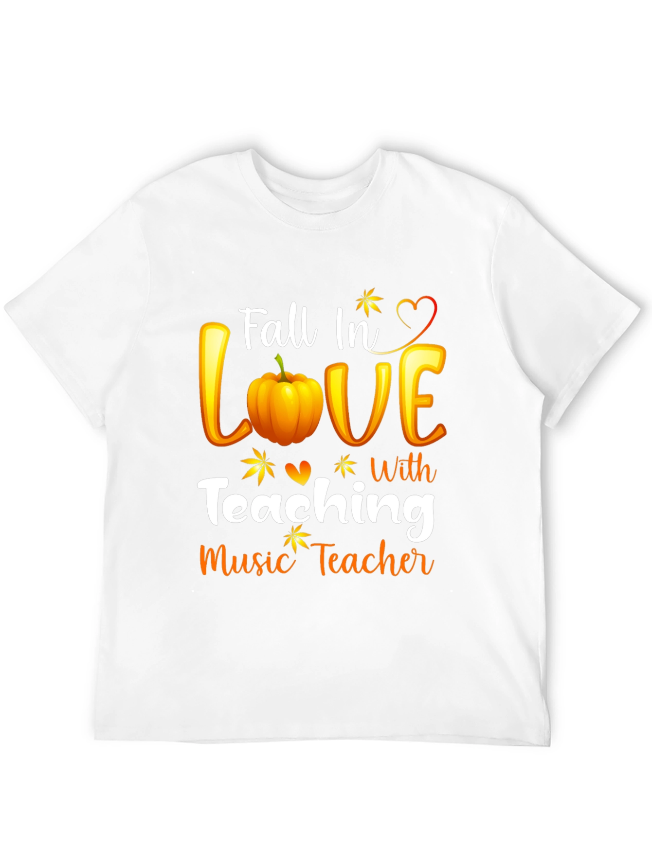 Fall In Love Teaching Music Teacher Black T-Shirt