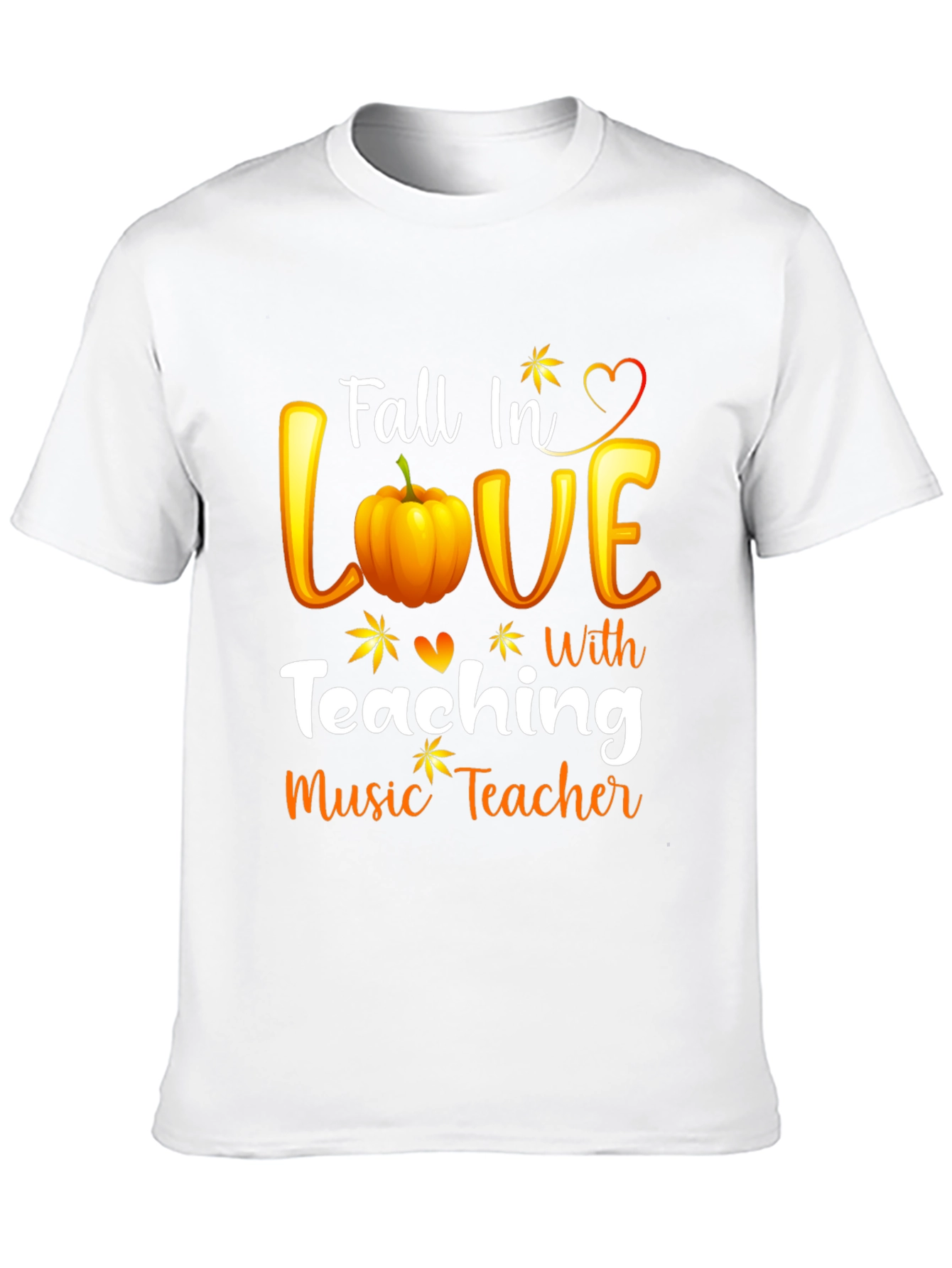 Fall In Love Teaching Music Teacher Black T-Shirt