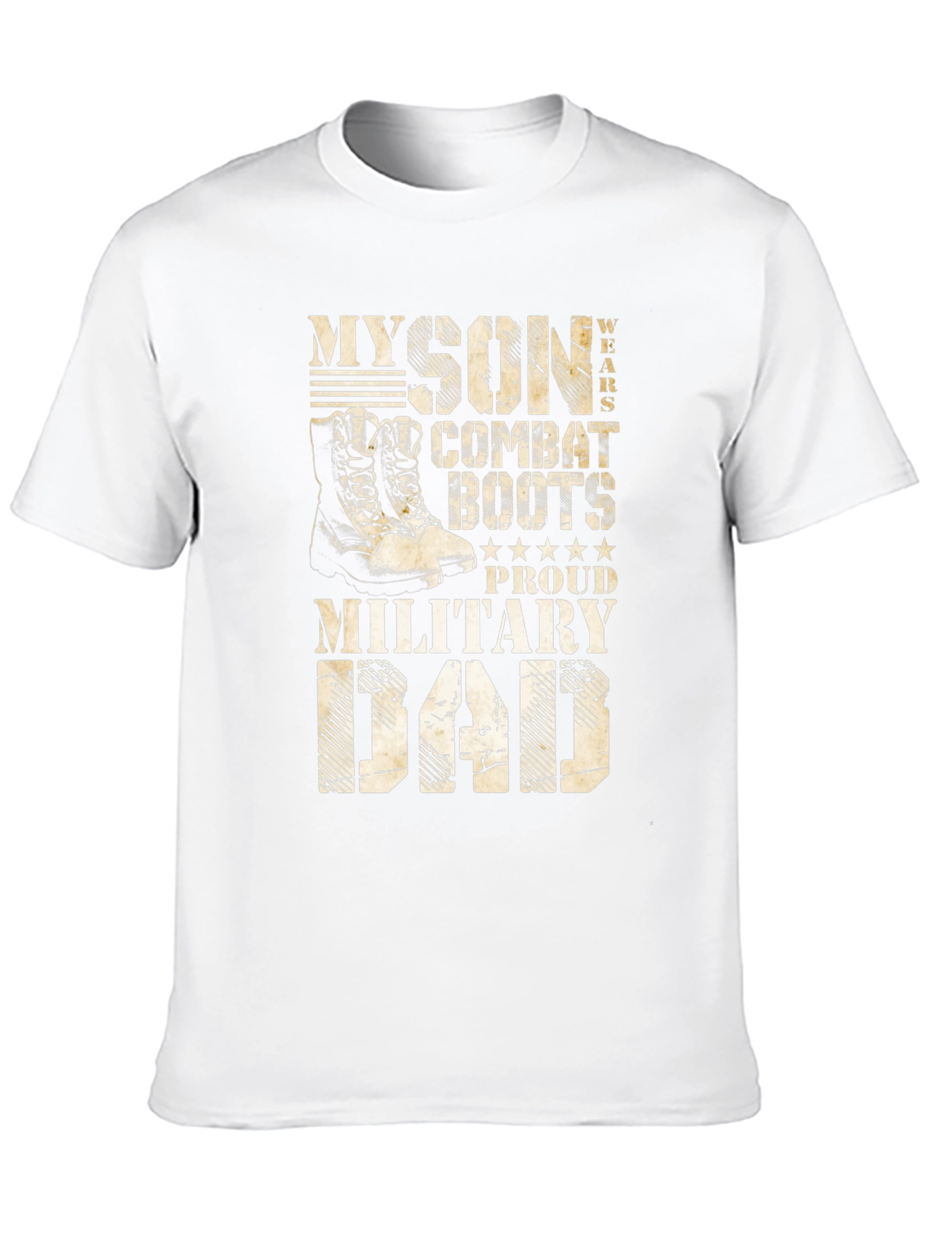 Proud Military Dad T-Shirt - Son Wears Combat Boots