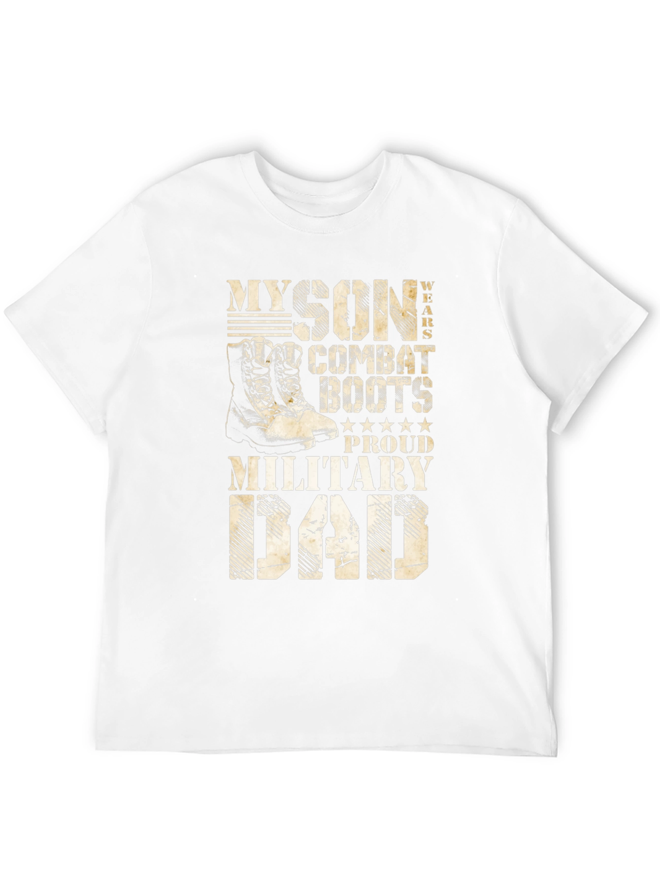 Proud Military Dad T-Shirt - Son Wears Combat Boots
