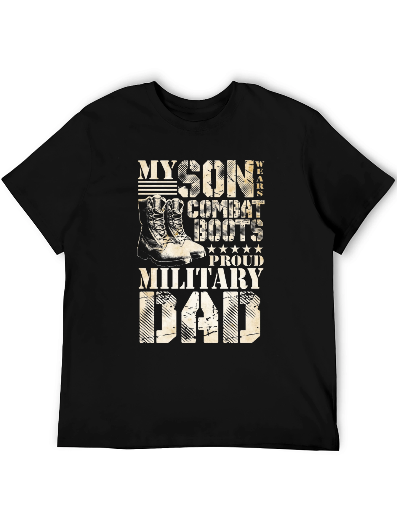 Proud Military Dad T-Shirt - Son Wears Combat Boots