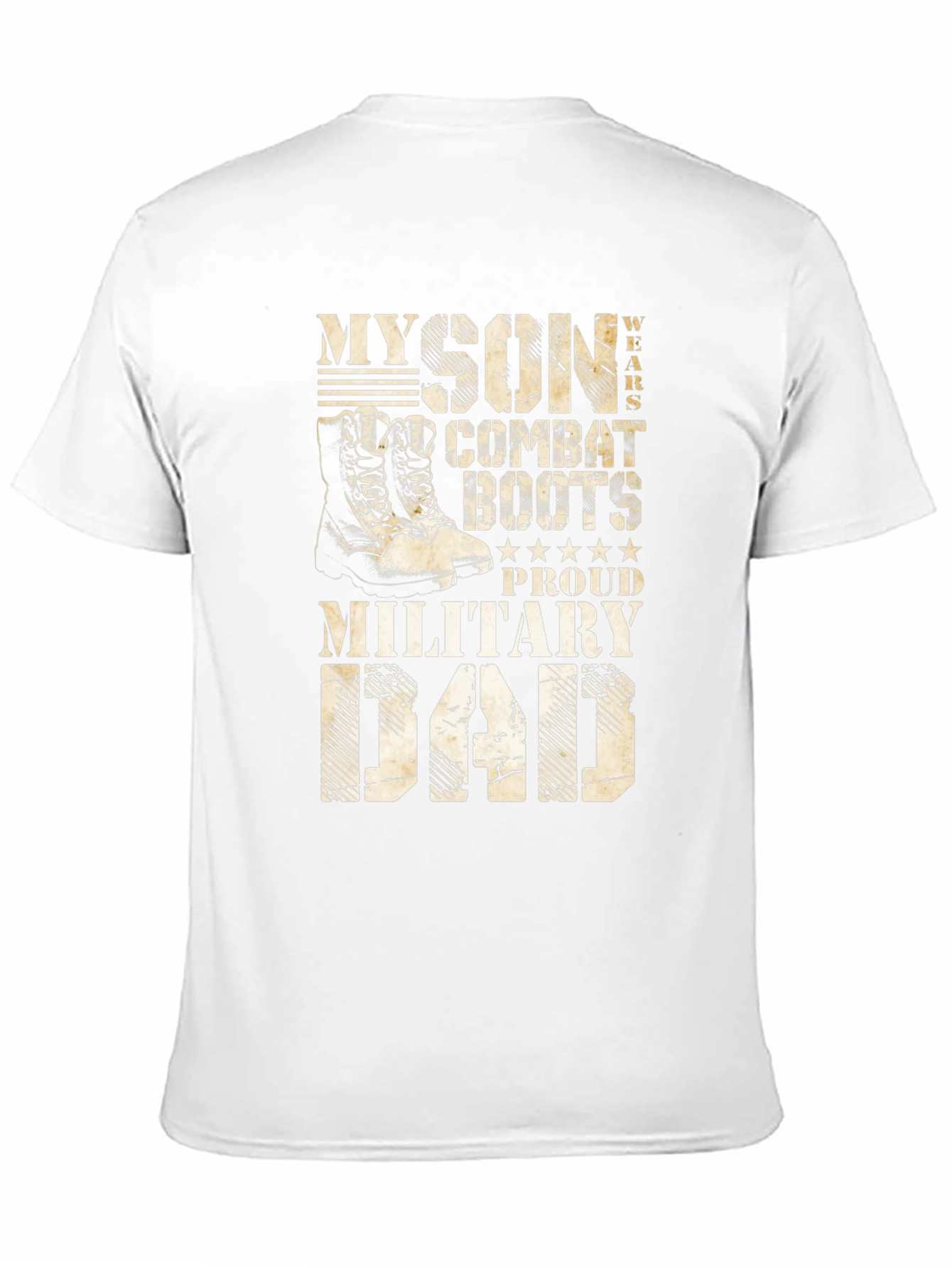 Proud Military Dad T-Shirt - Son Wears Combat Boots