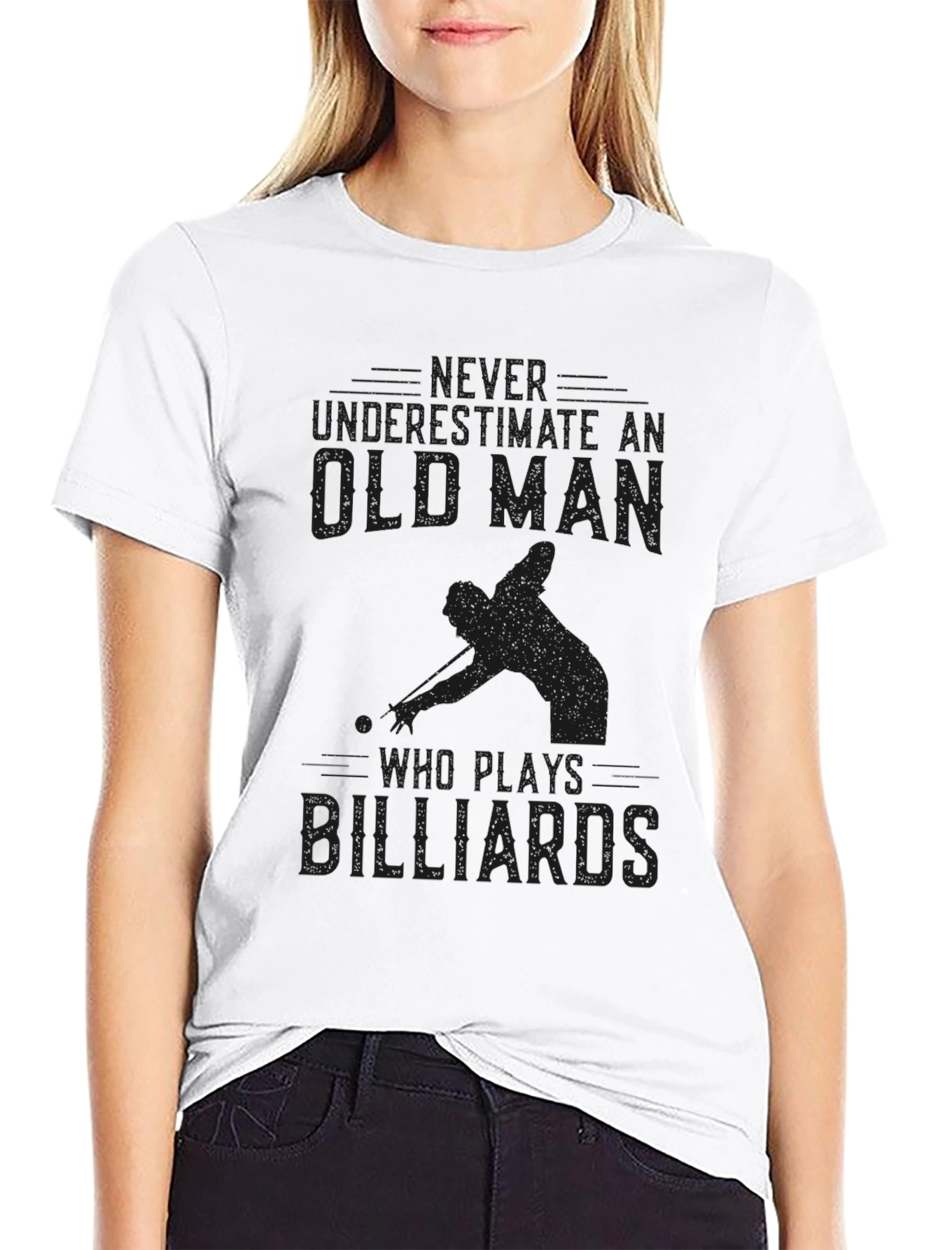 Never Underestimate Old Man Billiards T-Shirt