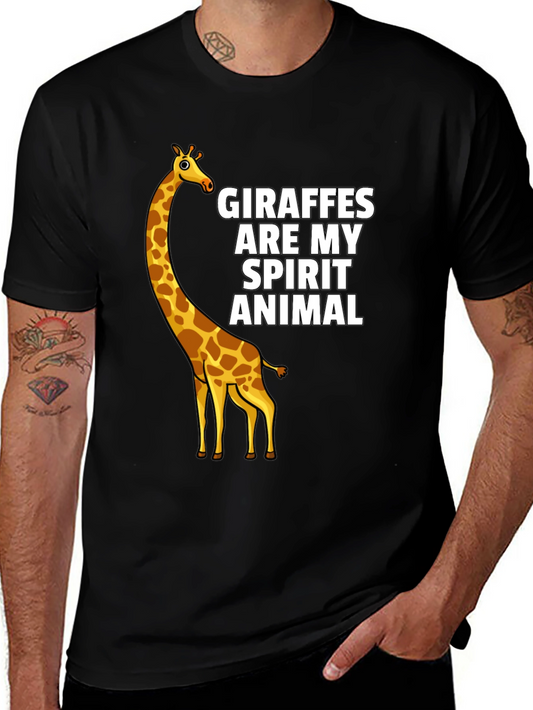 Giraffe Spirit Animal Black T-Shirt