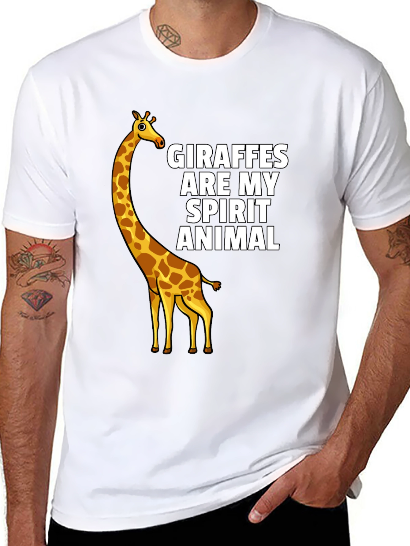 Giraffe Spirit Animal Black T-Shirt