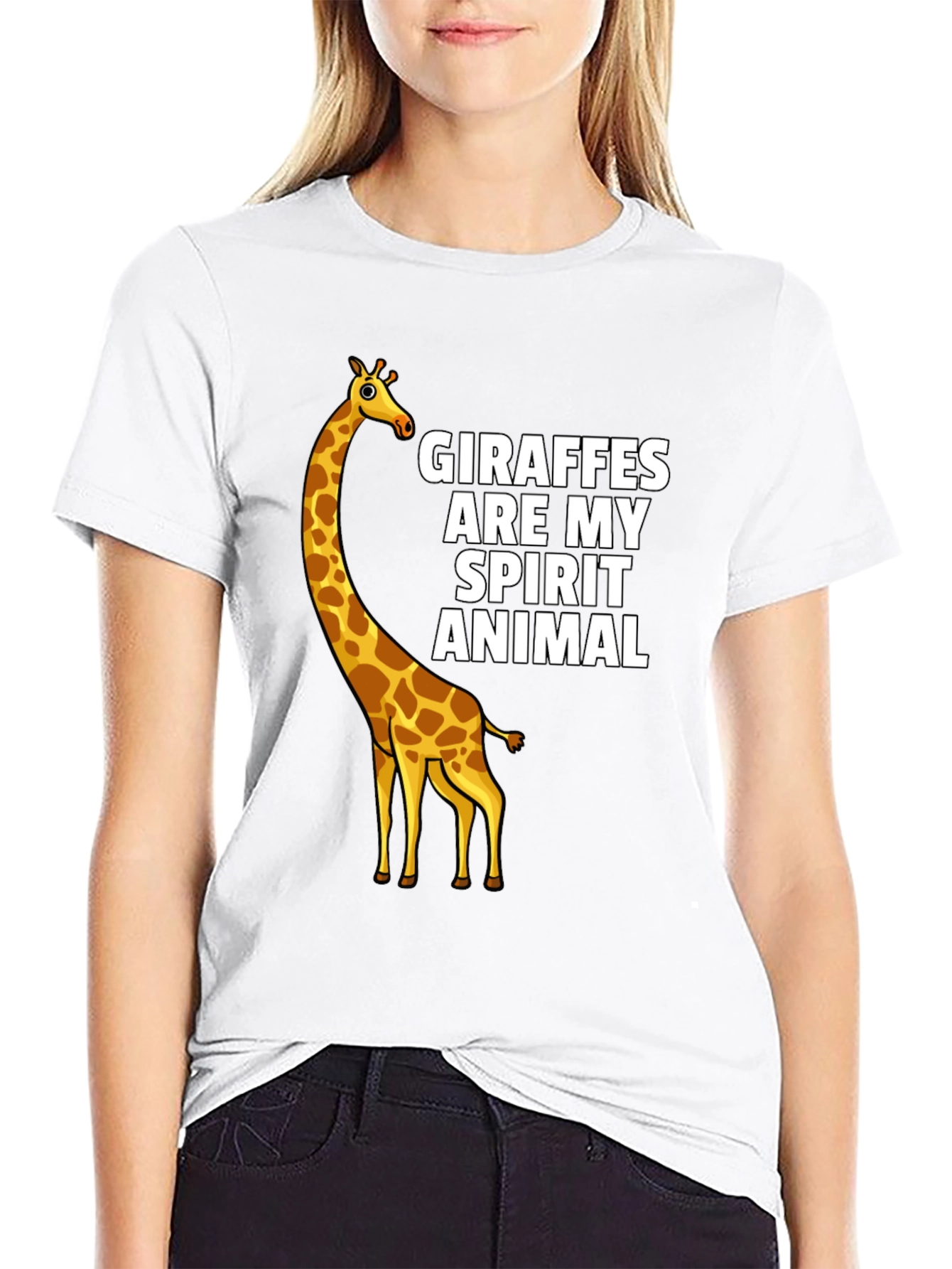 Giraffe Spirit Animal Black T-Shirt