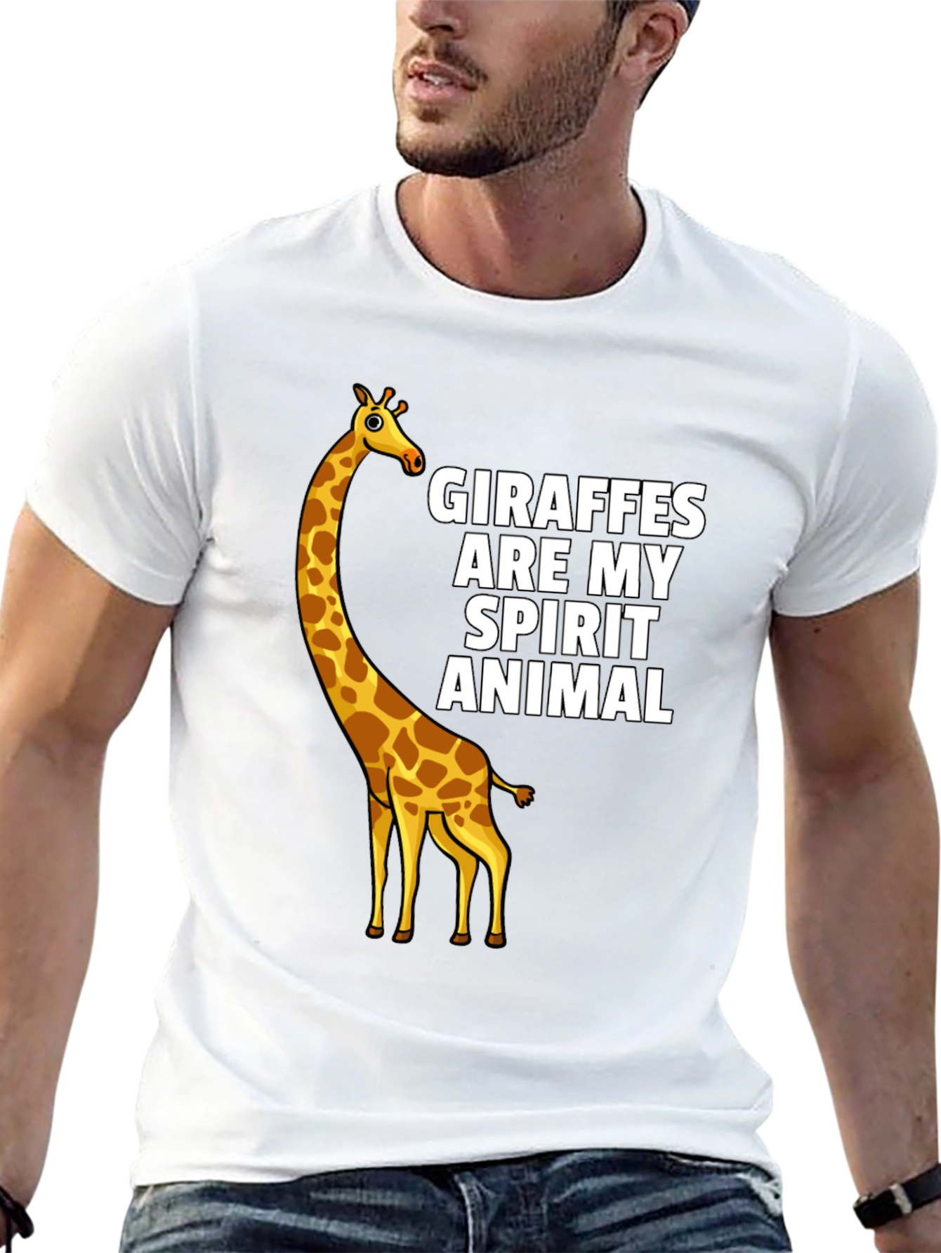 Giraffe Spirit Animal Black T-Shirt