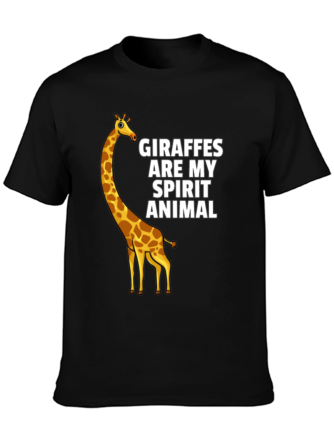 Giraffe Spirit Animal Black T-Shirt