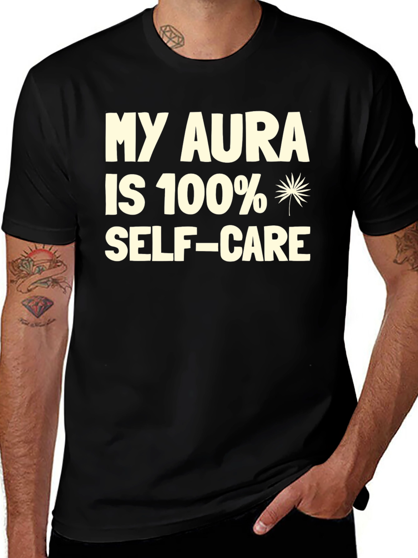 My Aura Self-Care Black Graphic T-Shirt