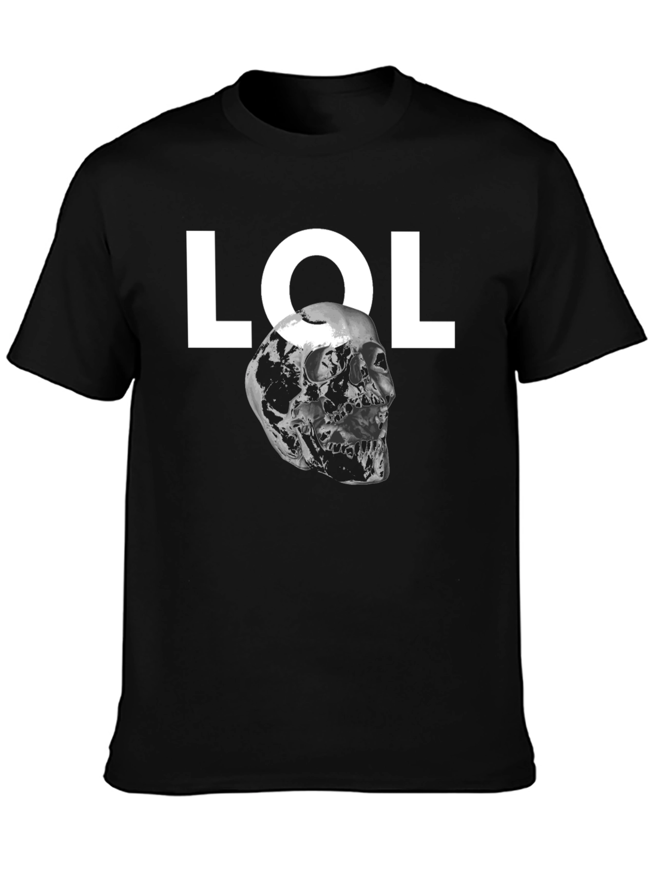 LOL Skull Graphic Tee - Mens Black T-Shirt