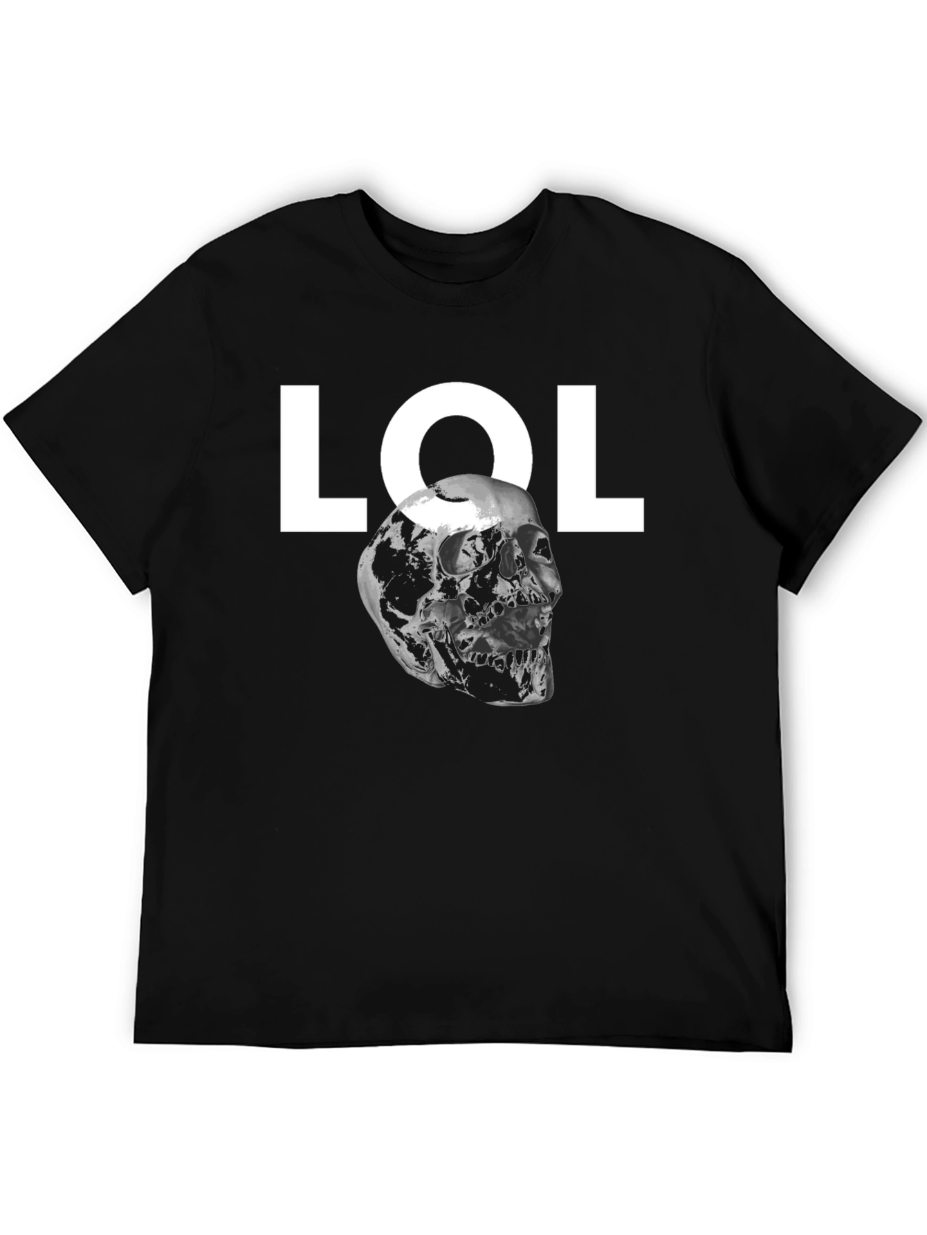 LOL Skull Graphic Tee - Mens Black T-Shirt