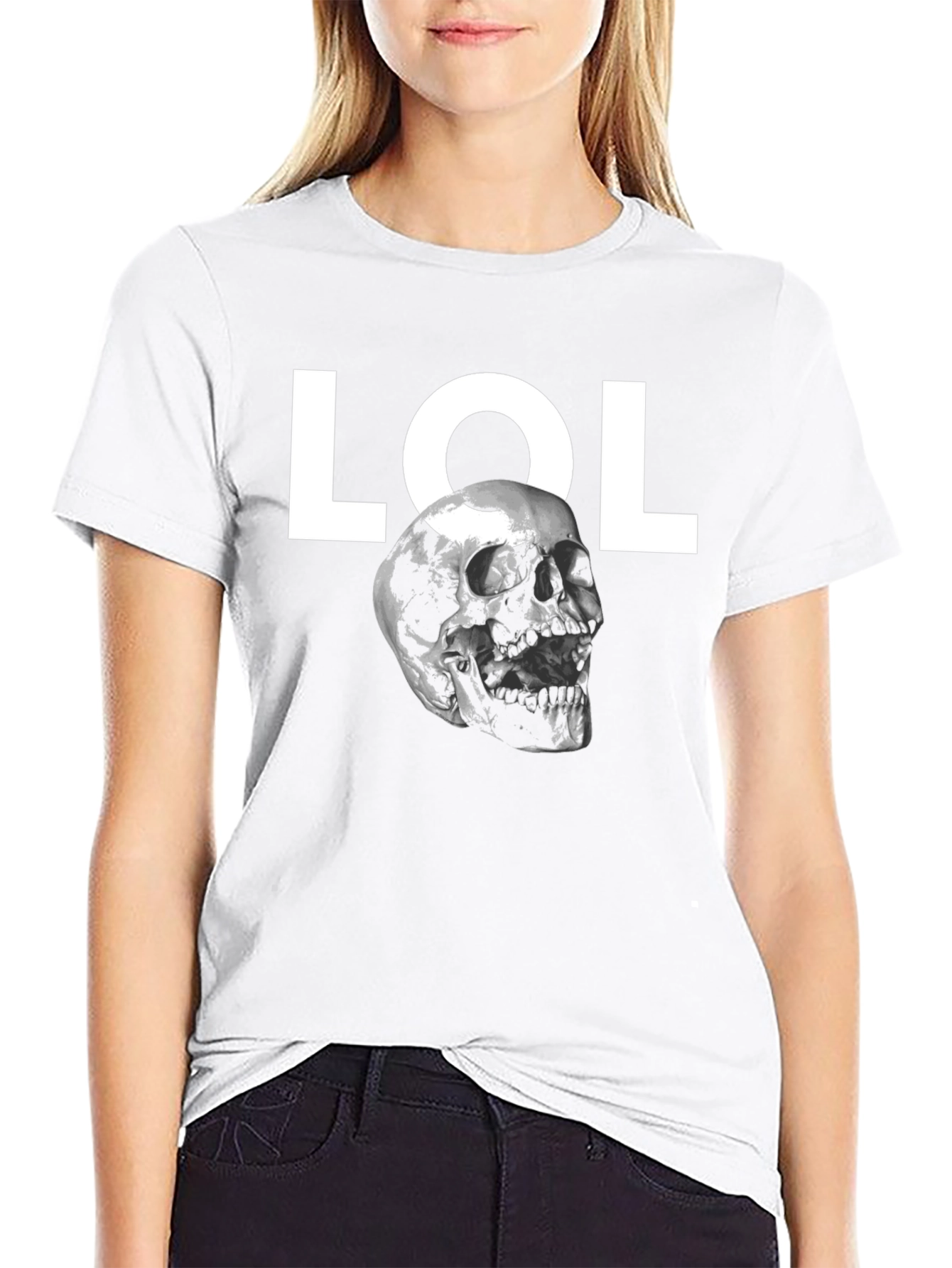 LOL Skull Graphic Tee - Mens Black T-Shirt