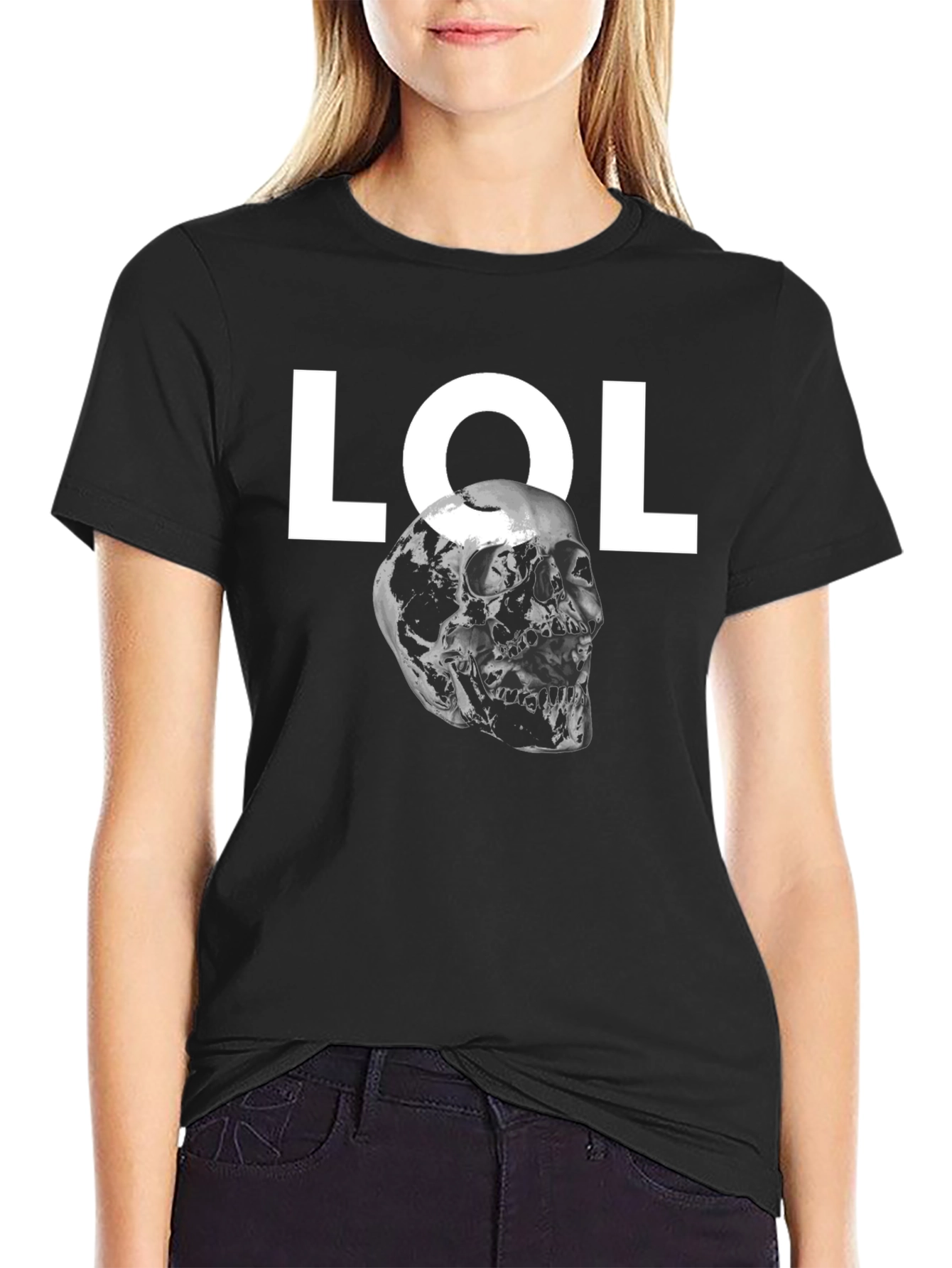 LOL Skull Graphic Tee - Mens Black T-Shirt