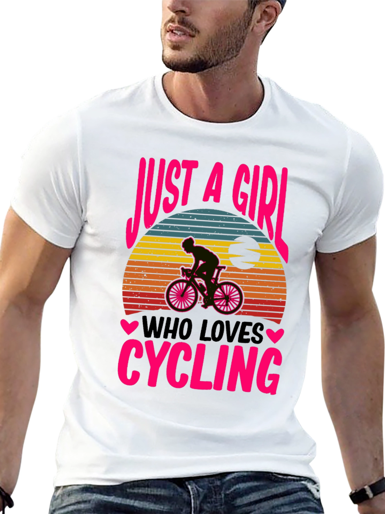 Just A Girl Who Loves Cycling Graphic T-Shirt