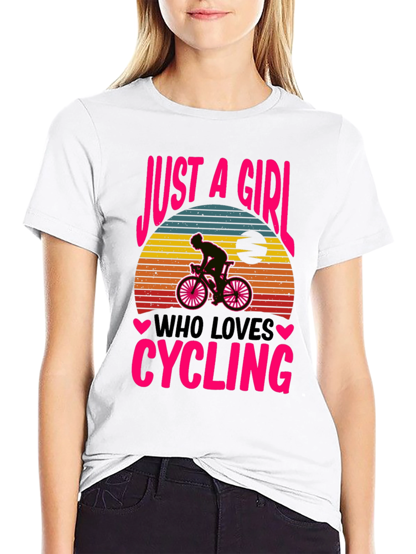 Just A Girl Who Loves Cycling Graphic T-Shirt