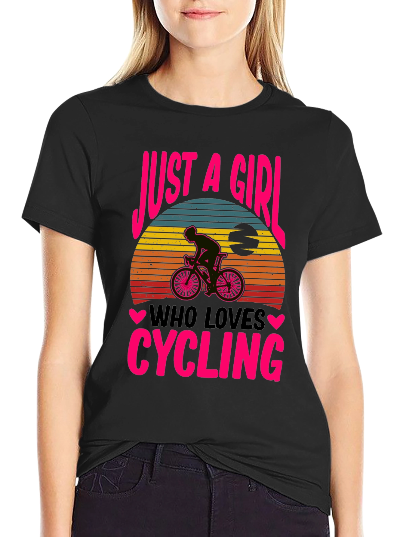 Just A Girl Who Loves Cycling Graphic T-Shirt