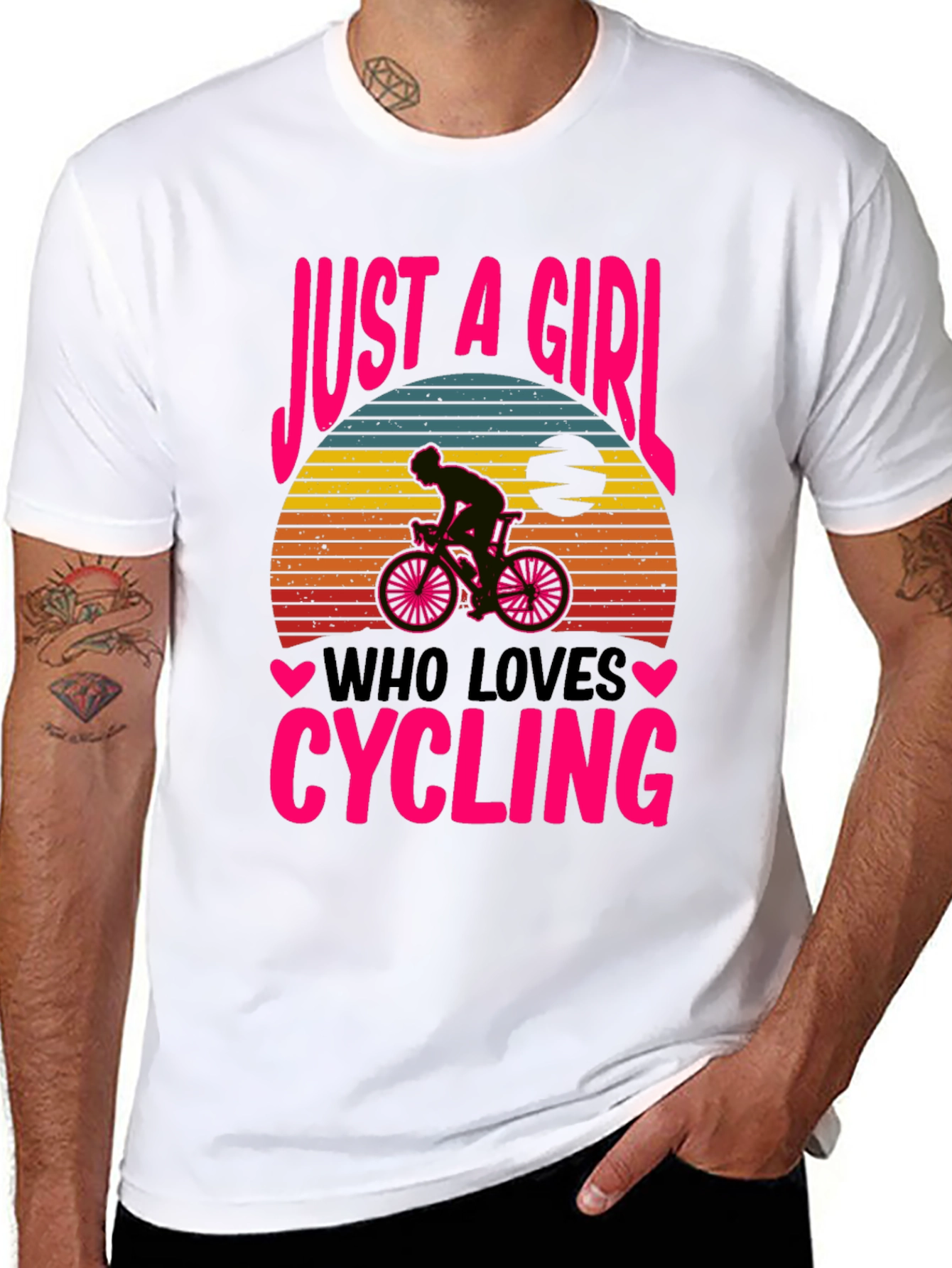 Just A Girl Who Loves Cycling Graphic T-Shirt