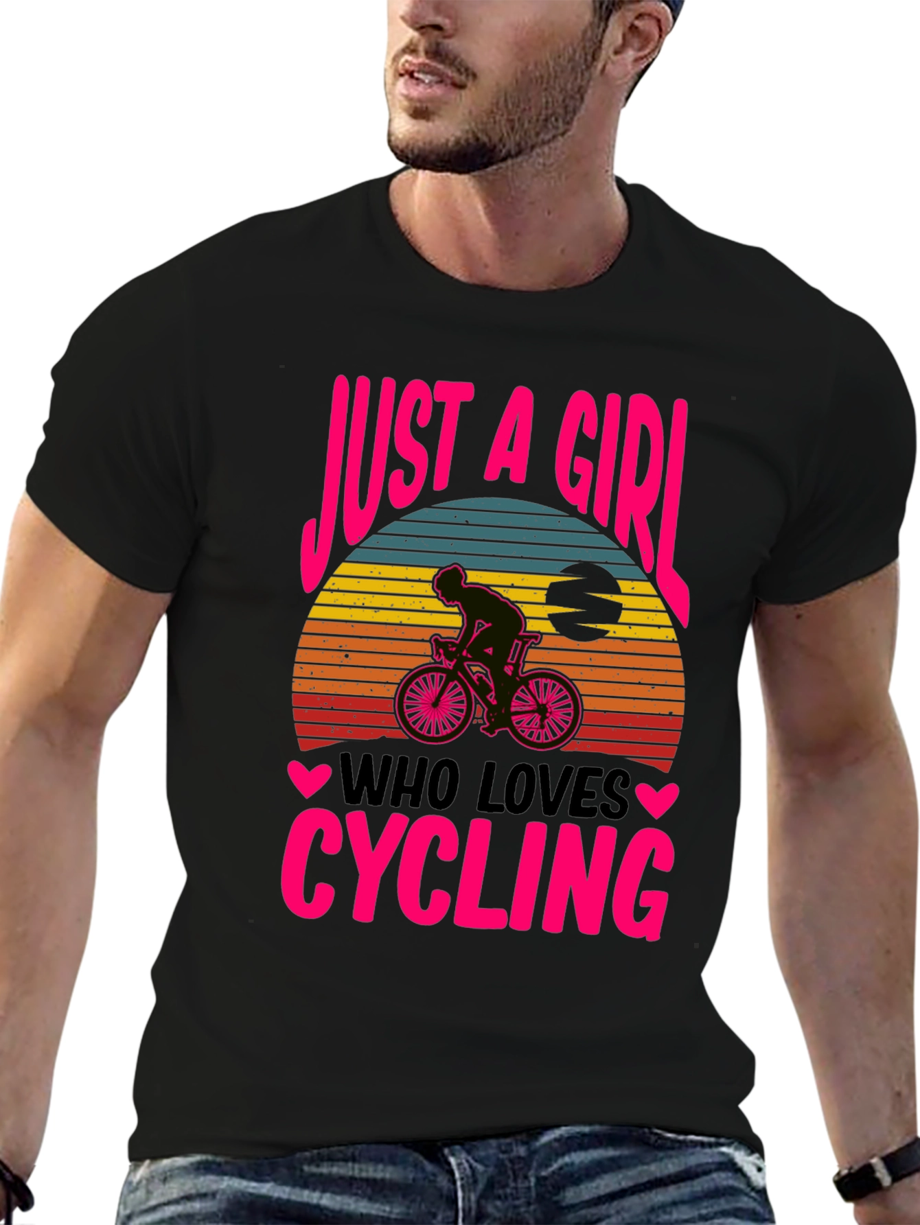 Just A Girl Who Loves Cycling Graphic T-Shirt