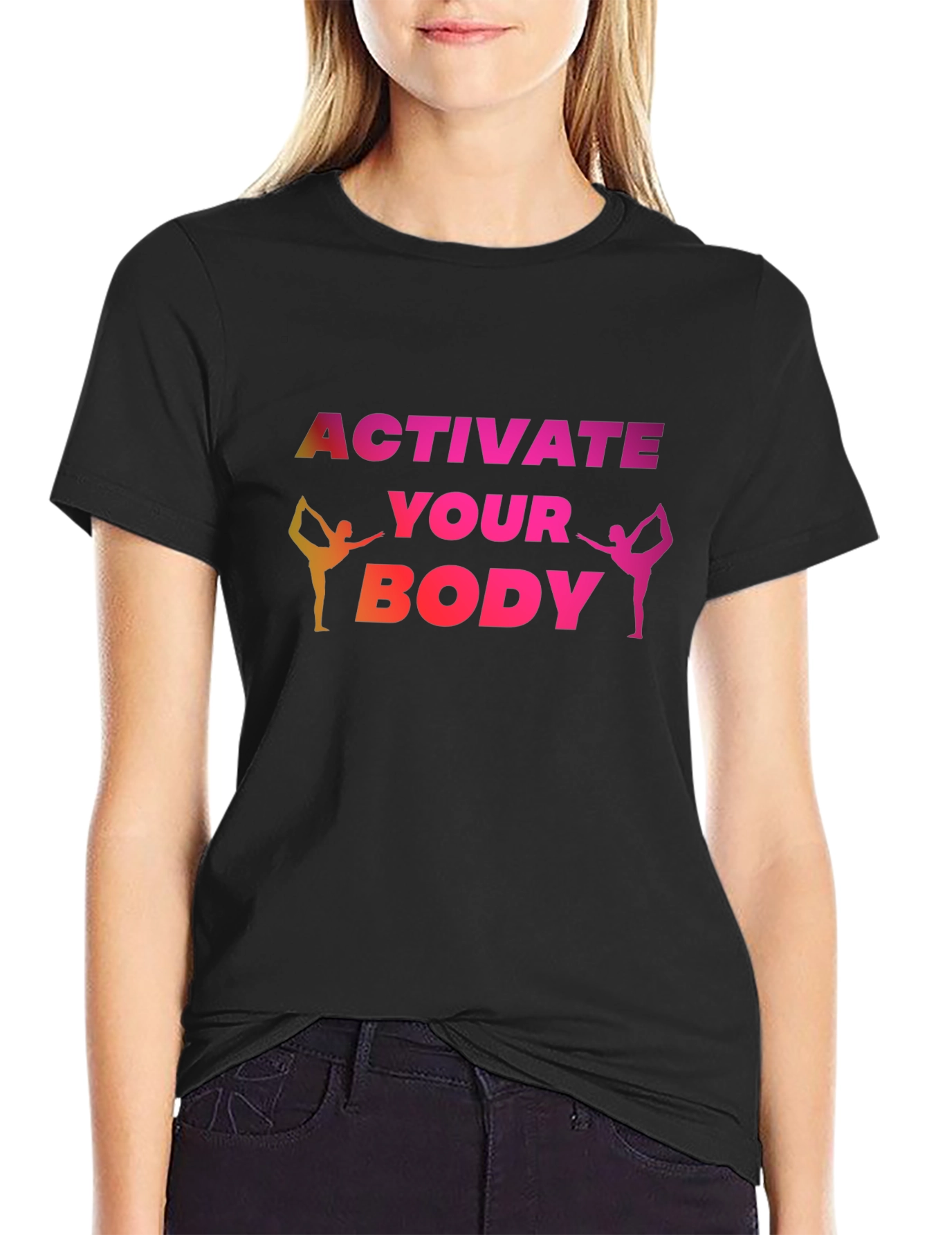 Activate Your Body Black T-Shirt Yoga Tee