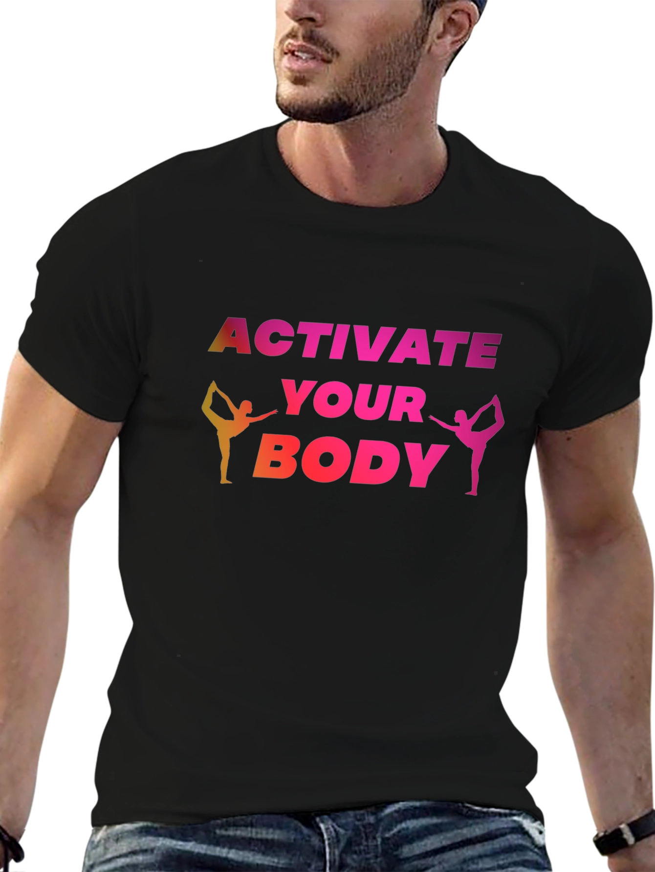 Activate Your Body Black T-Shirt Yoga Tee