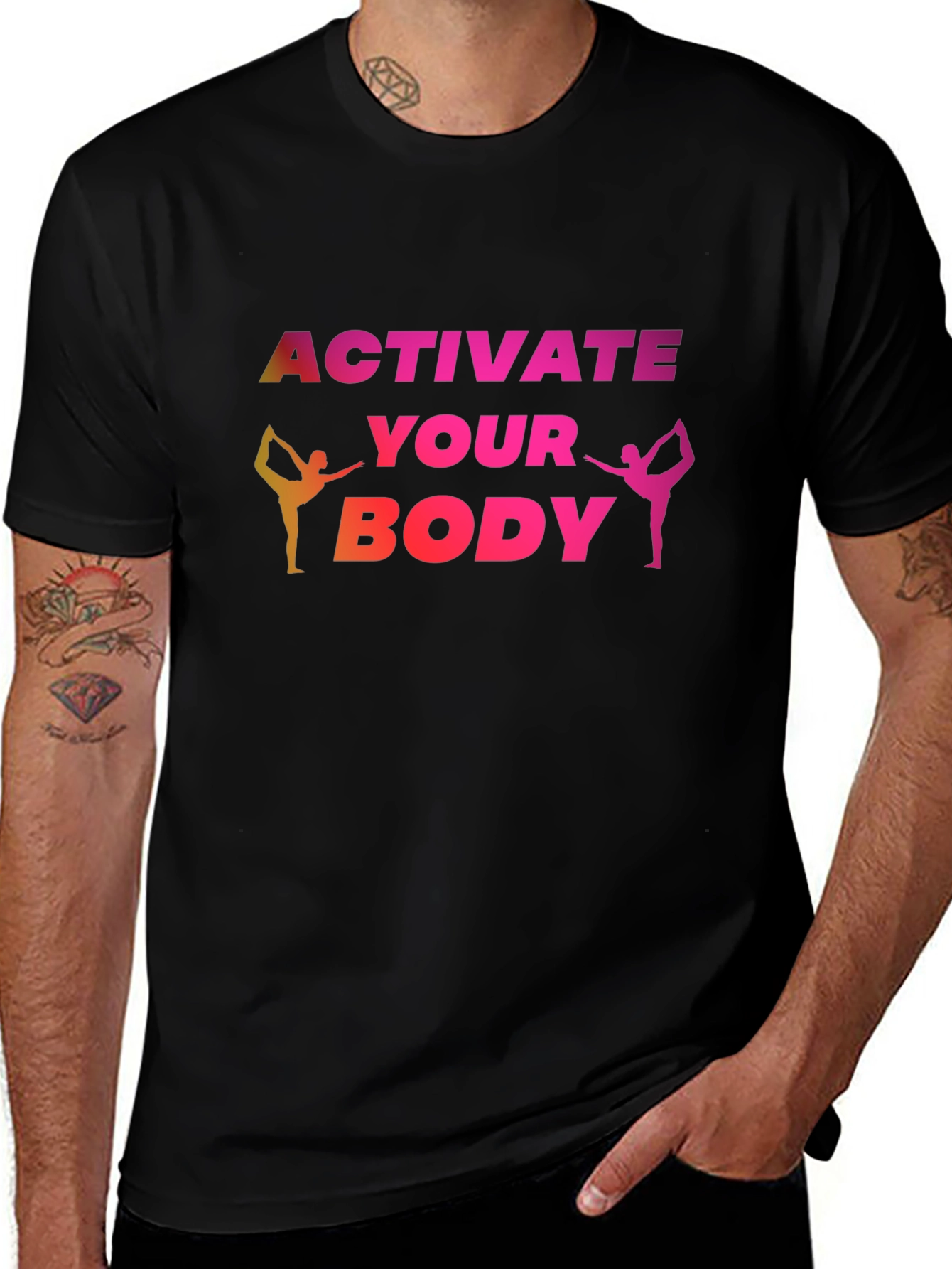 Activate Your Body Black T-Shirt Yoga Tee