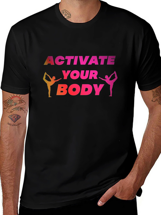 Activate Your Body Black T-Shirt Yoga Tee