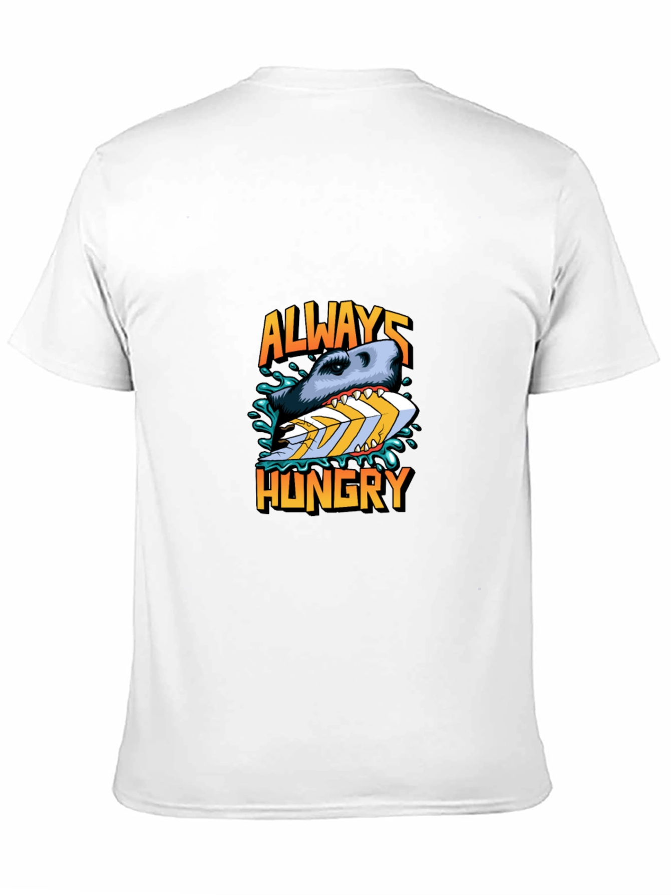 Always Hungry Shark Graphic Black T-Shirt