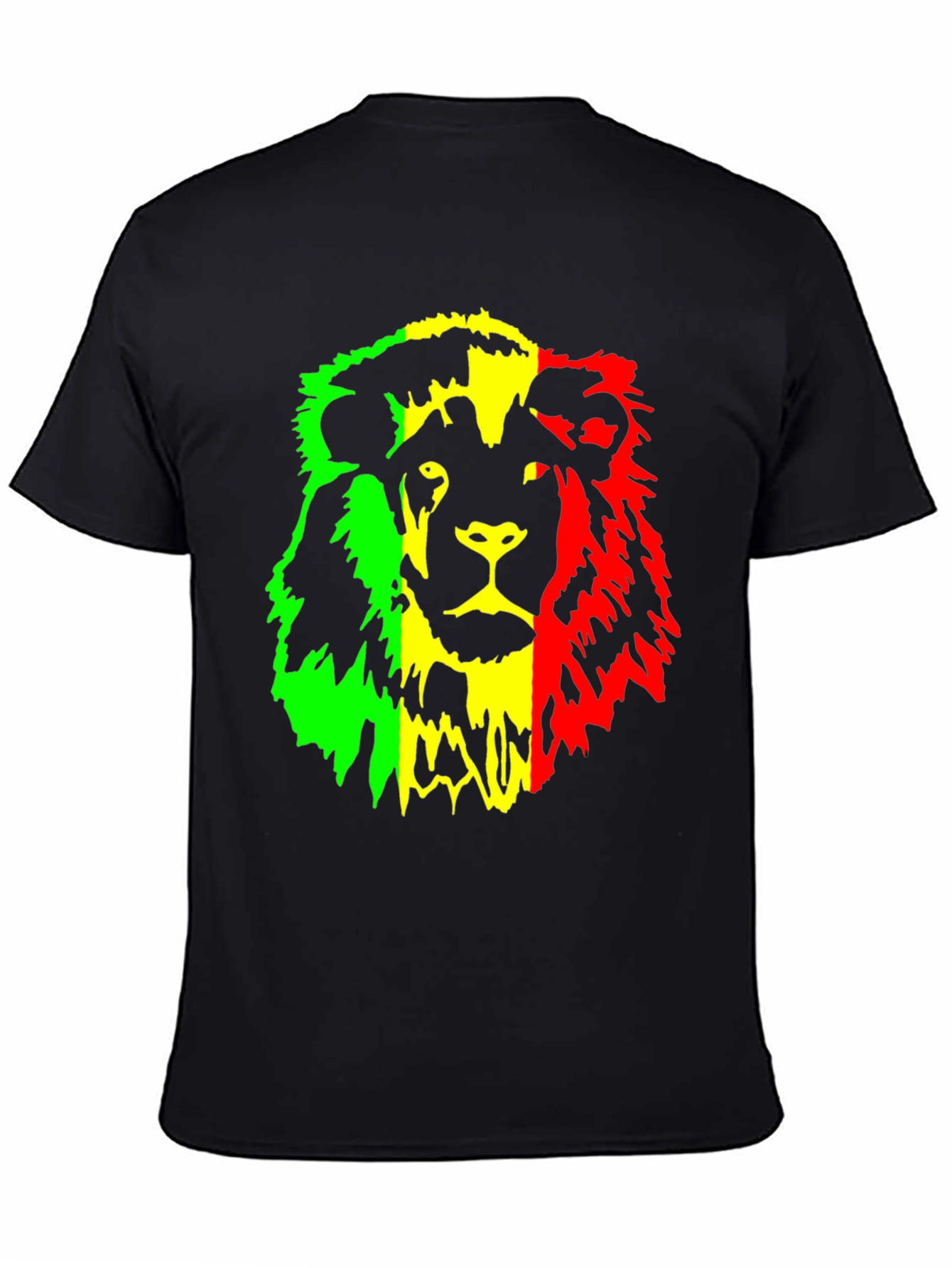 Rasta Lion Graphic Tee - Reggae Inspired Black T-Shirt