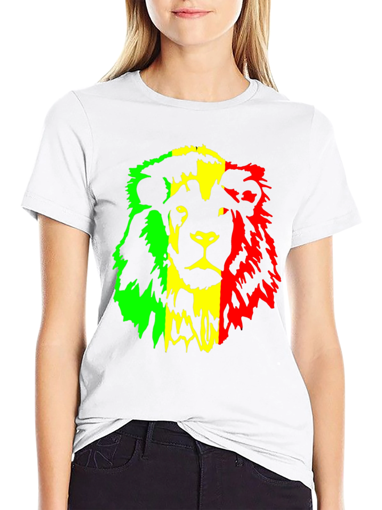 Rasta Lion Graphic Tee - Reggae Inspired Black T-Shirt