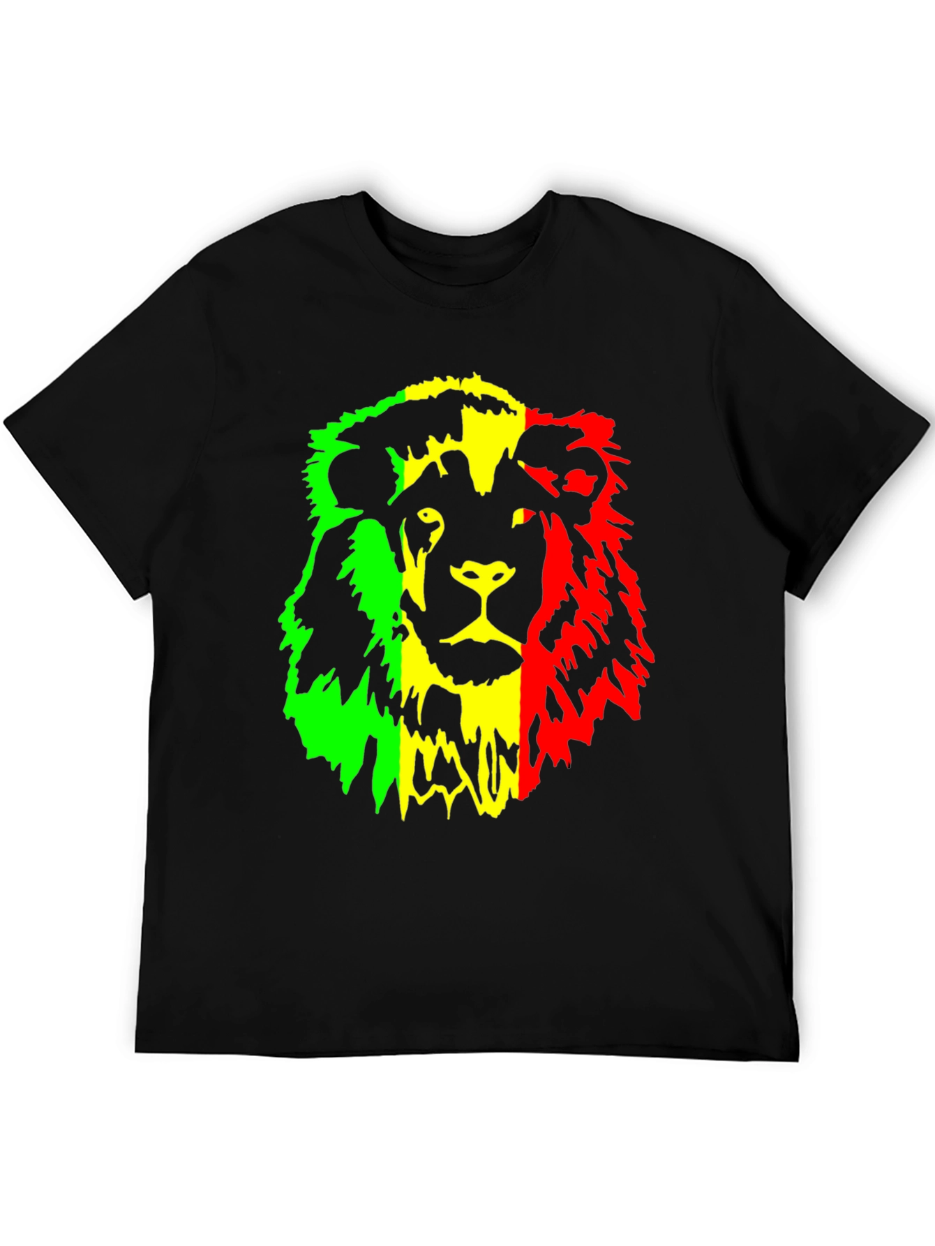 Rasta Lion Graphic Tee - Reggae Inspired Black T-Shirt