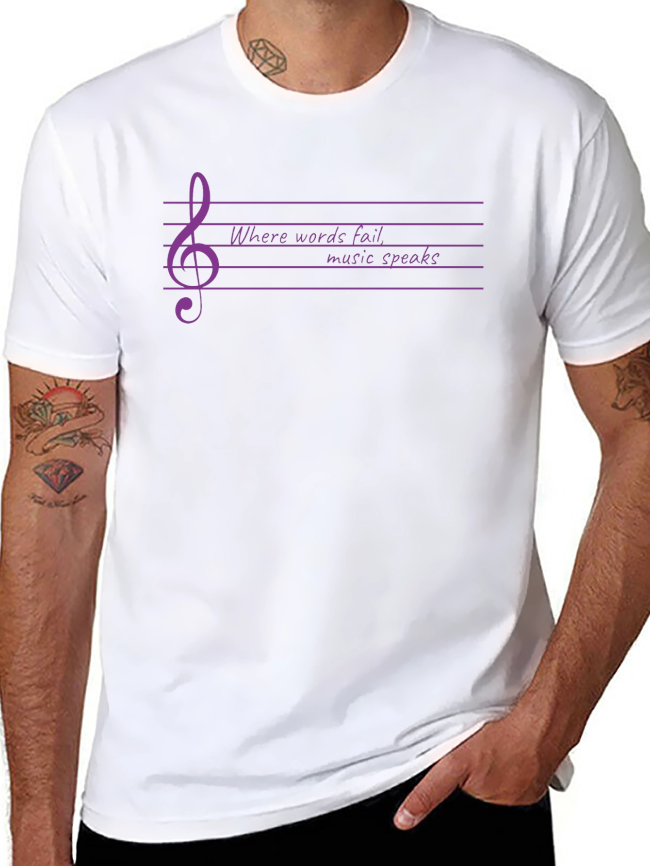 Music Speaks Graphic T-Shirt - Black