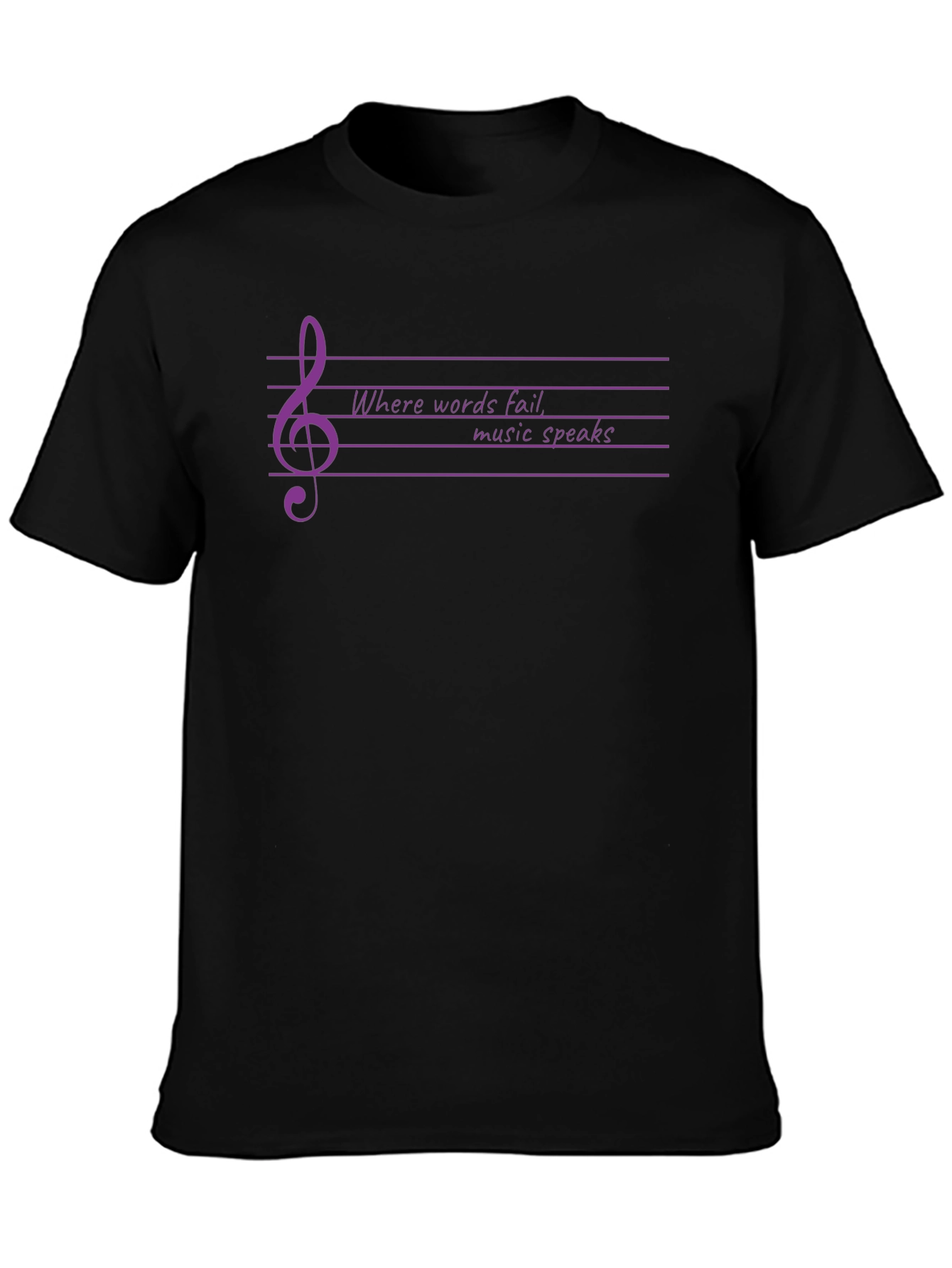 Music Speaks Graphic T-Shirt - Black