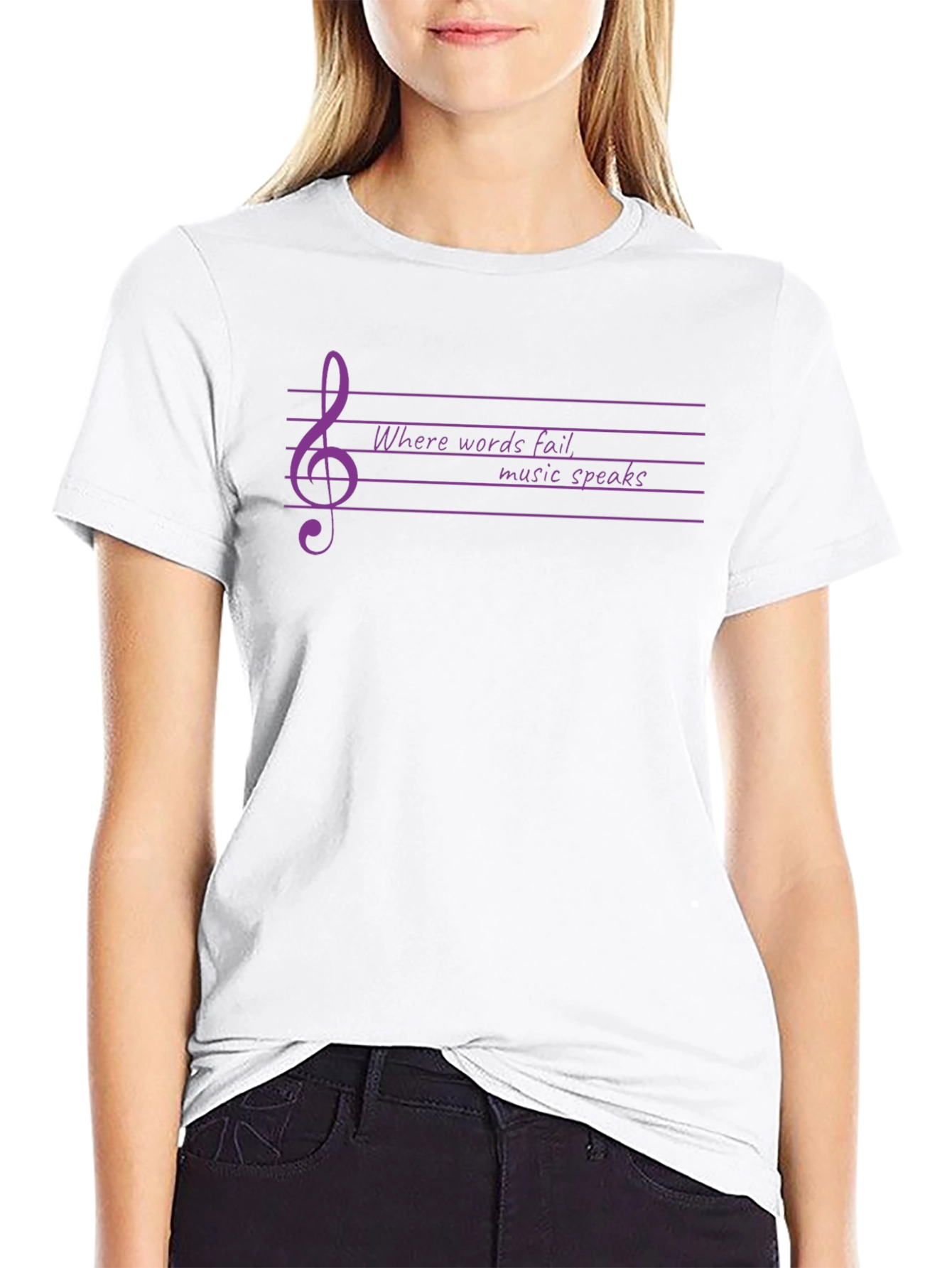 Music Speaks Graphic T-Shirt - Black