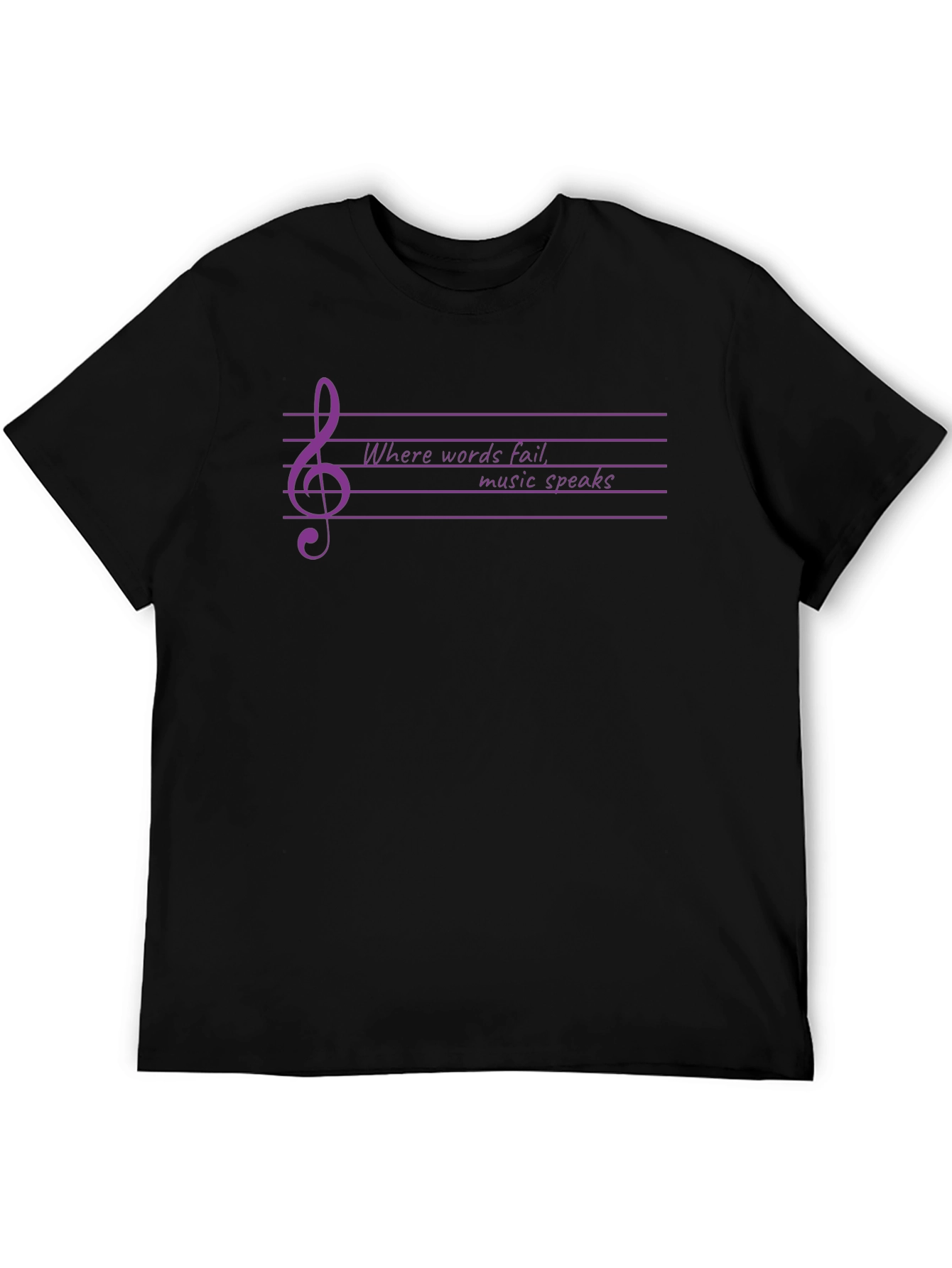 Music Speaks Graphic T-Shirt - Black
