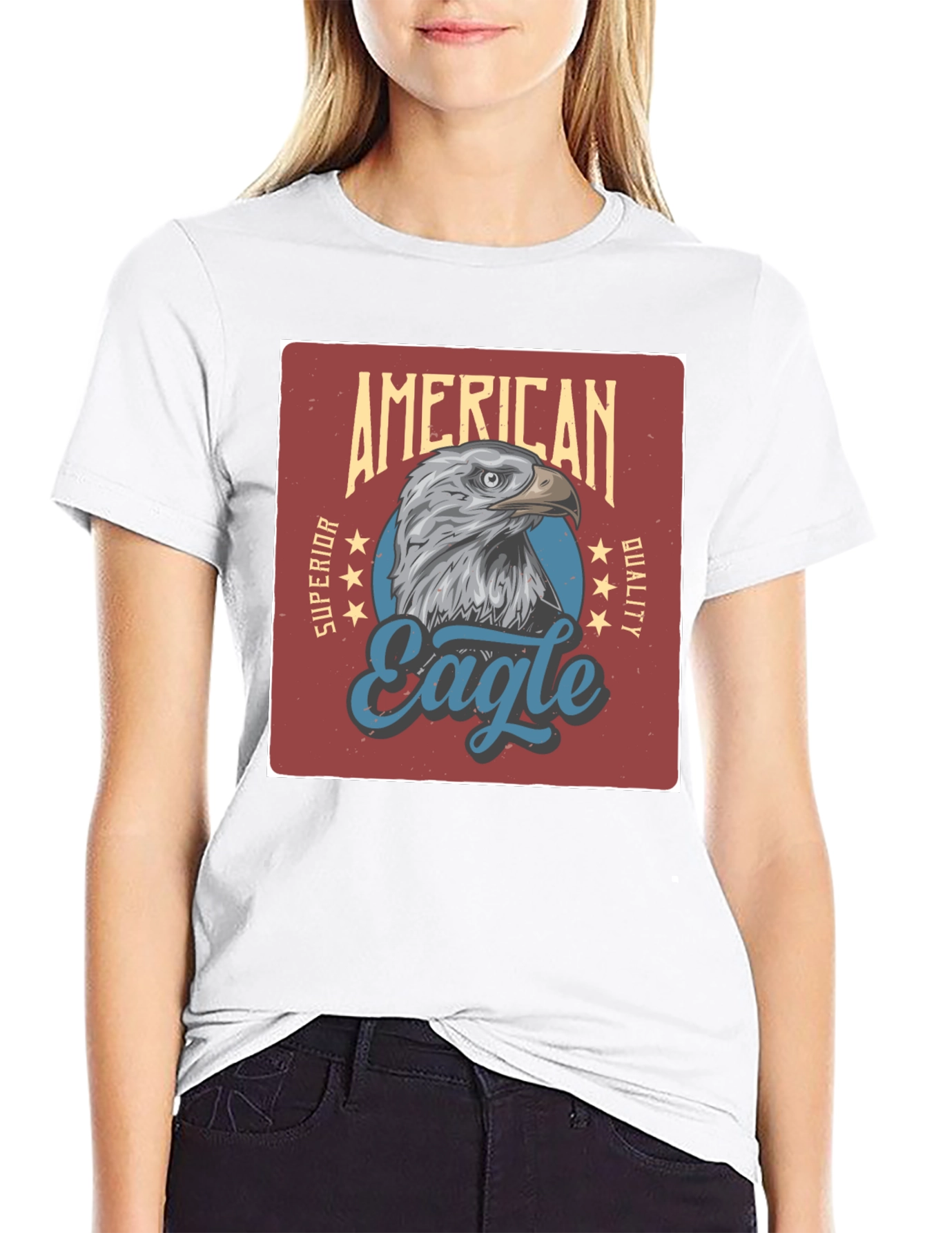 American Eagle Graphic Print Black T-Shirt
