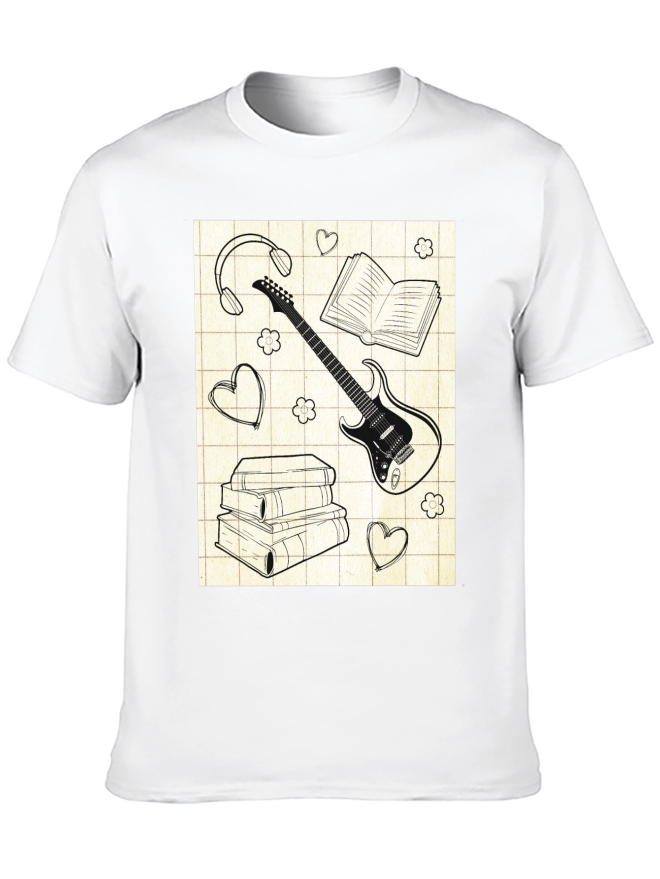 Music & Books T-Shirt - Stylish Graphic Tee