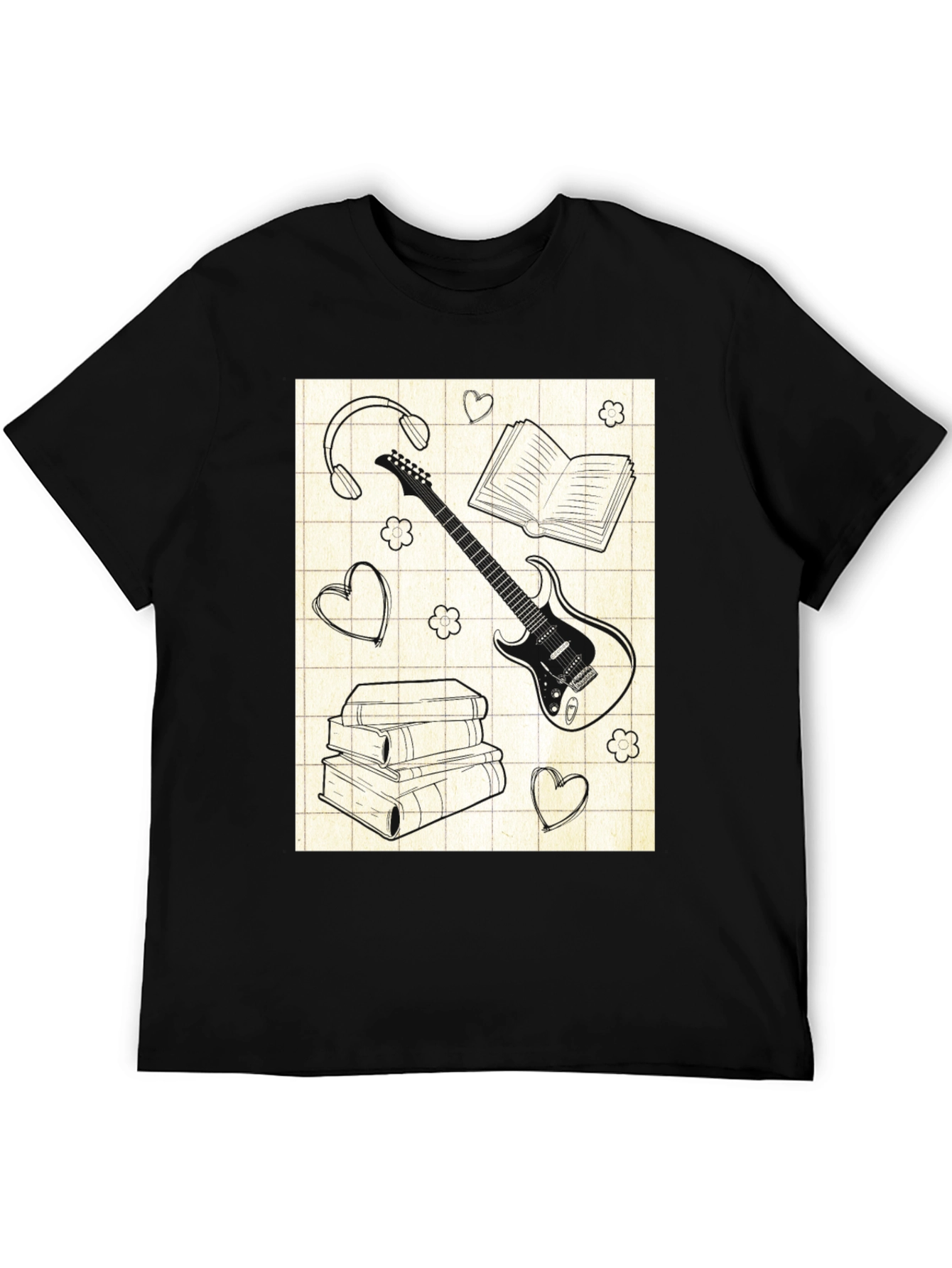Music & Books T-Shirt - Stylish Graphic Tee