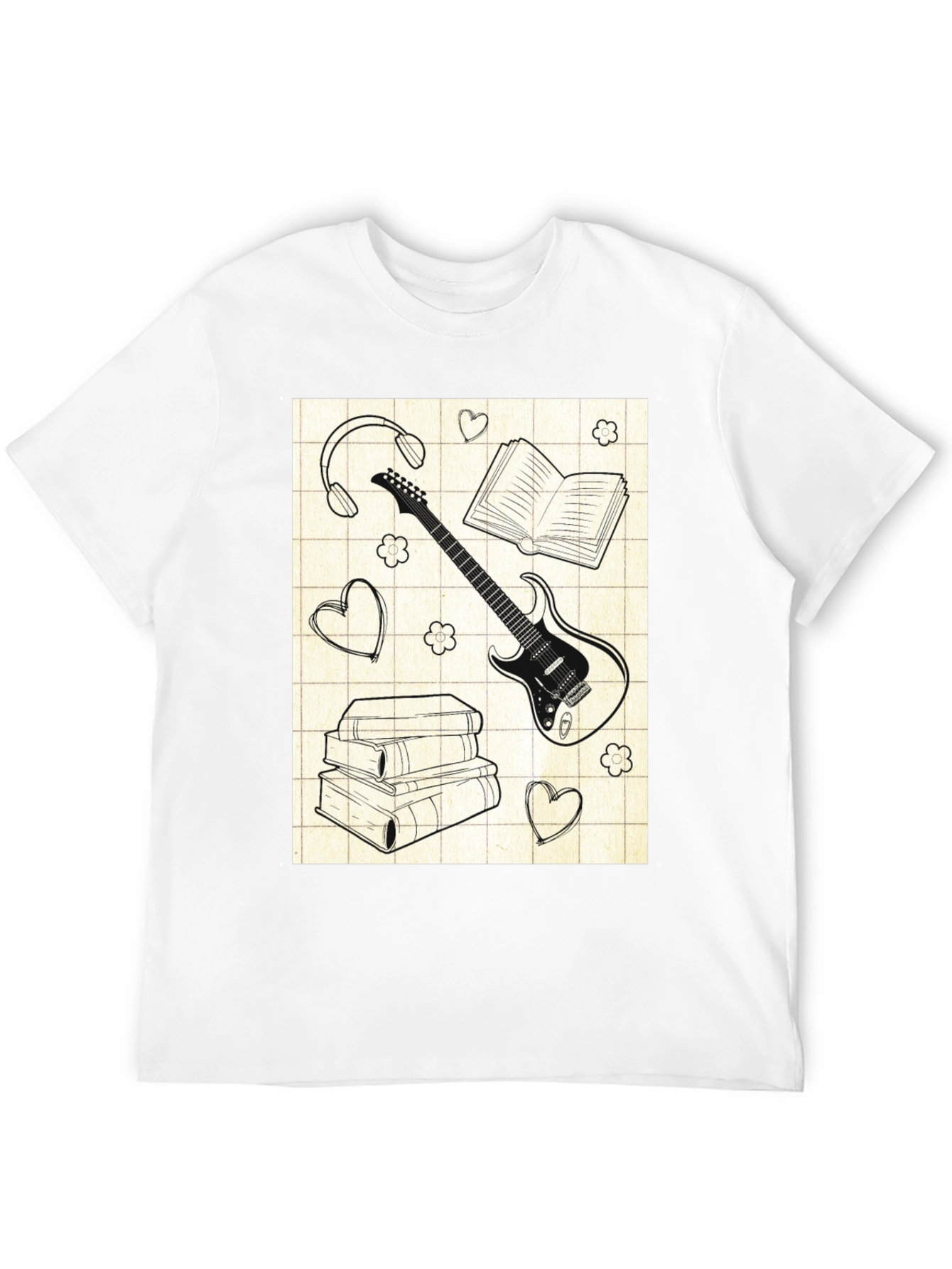 Music & Books T-Shirt - Stylish Graphic Tee