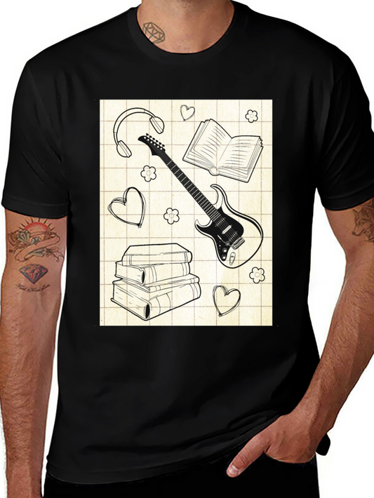 Music & Books T-Shirt - Stylish Graphic Tee