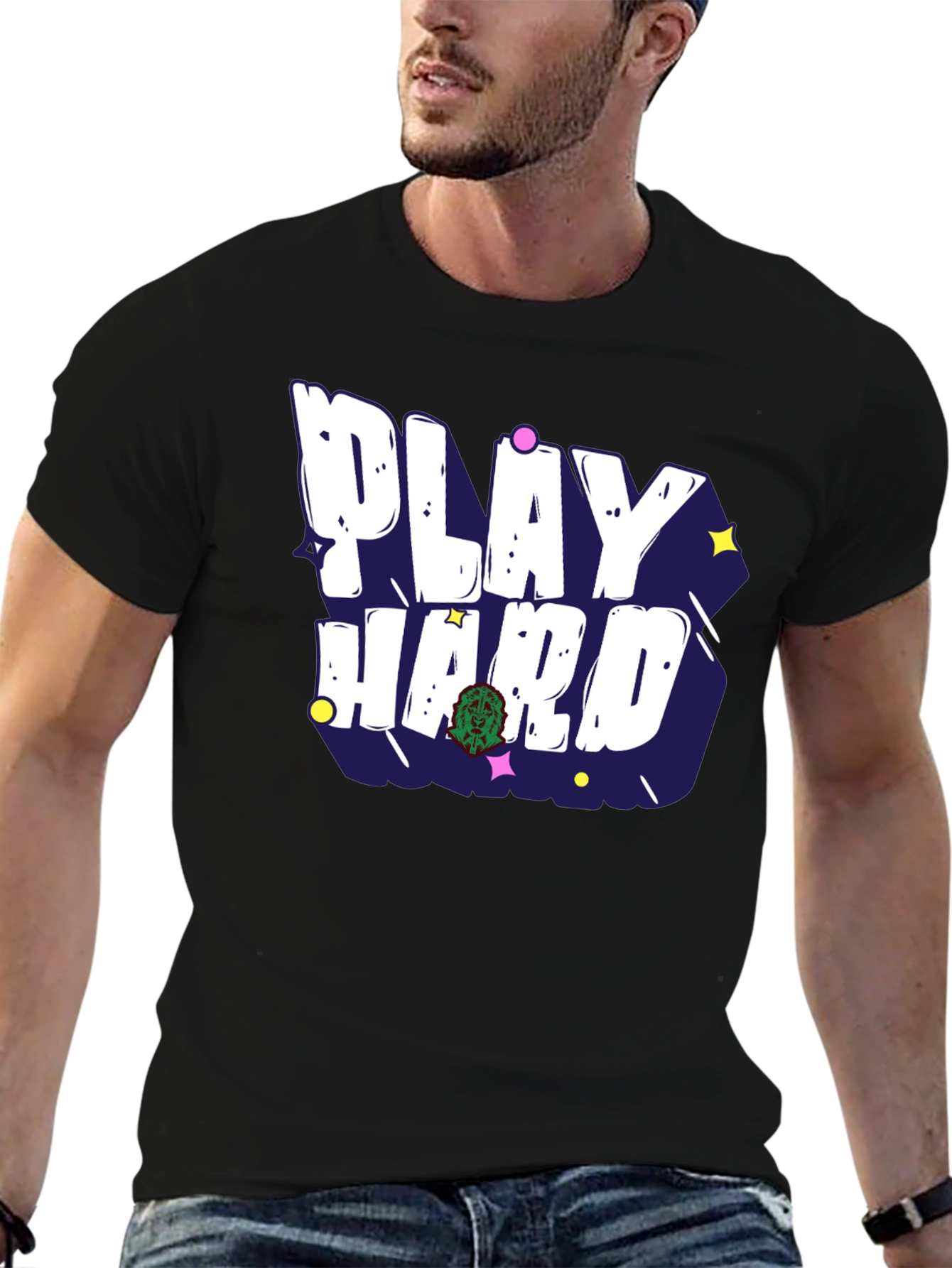 Play Hard Graphic T-Shirt - Black