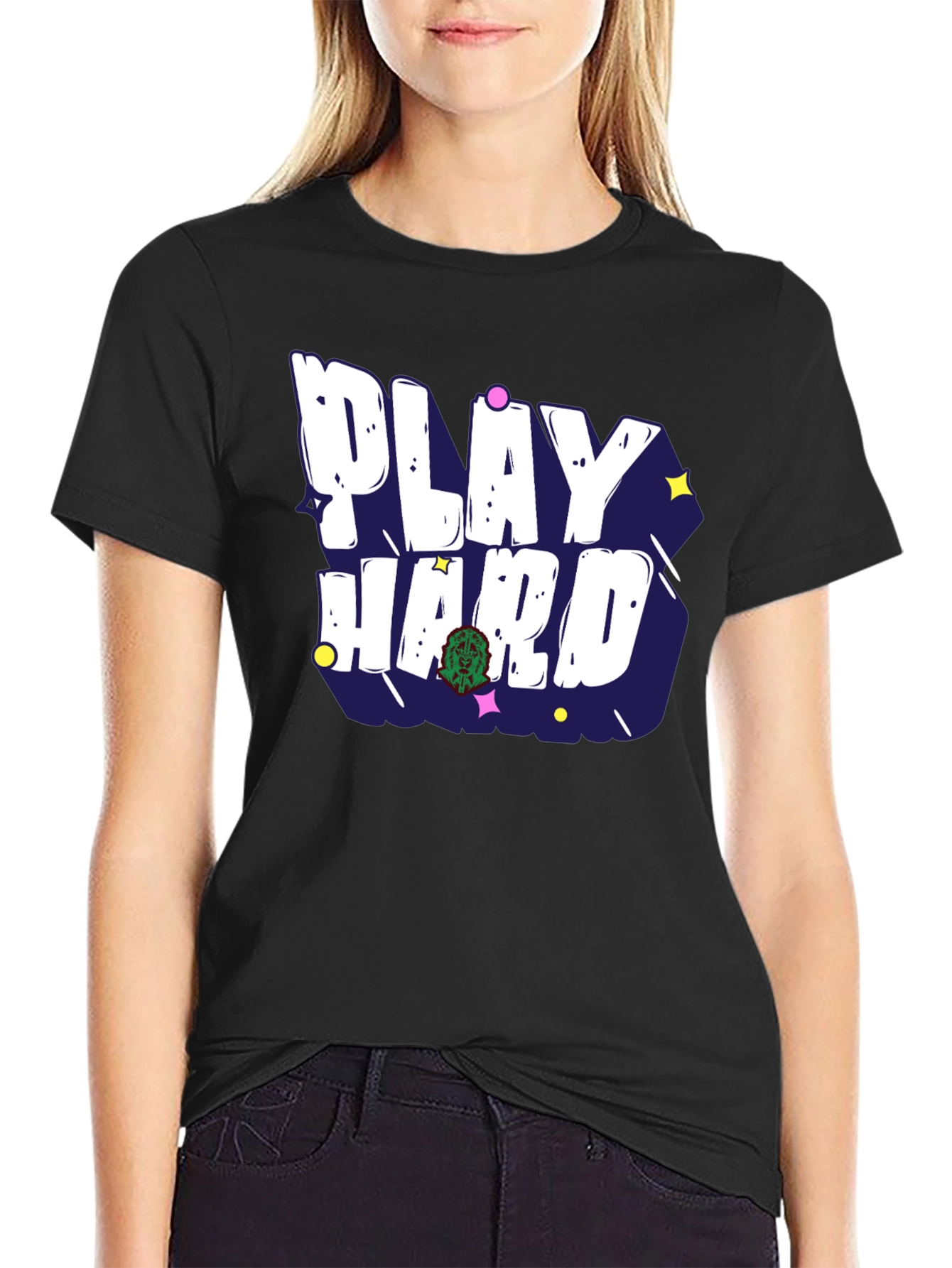 Play Hard Graphic T-Shirt - Black