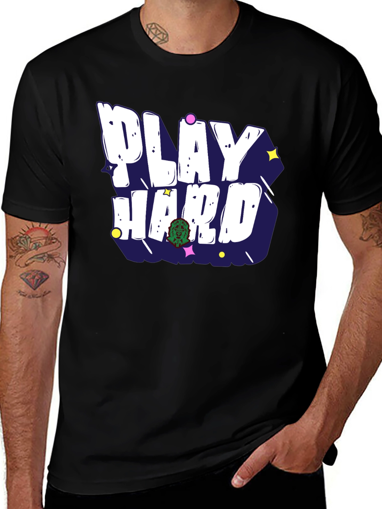 Play Hard Graphic T-Shirt - Black