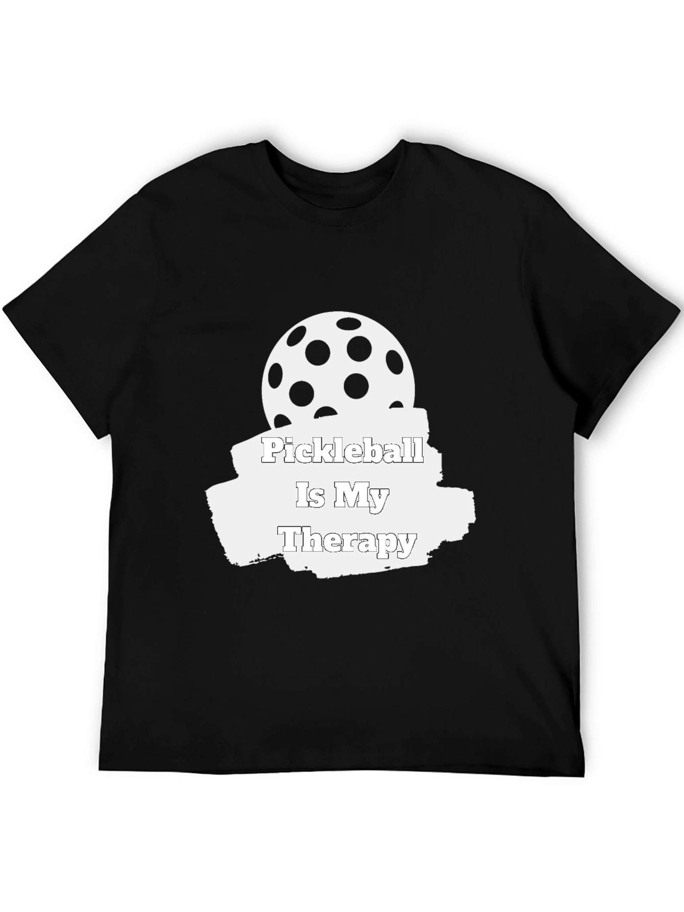 Pickleball is My Therapy Black T-Shirt